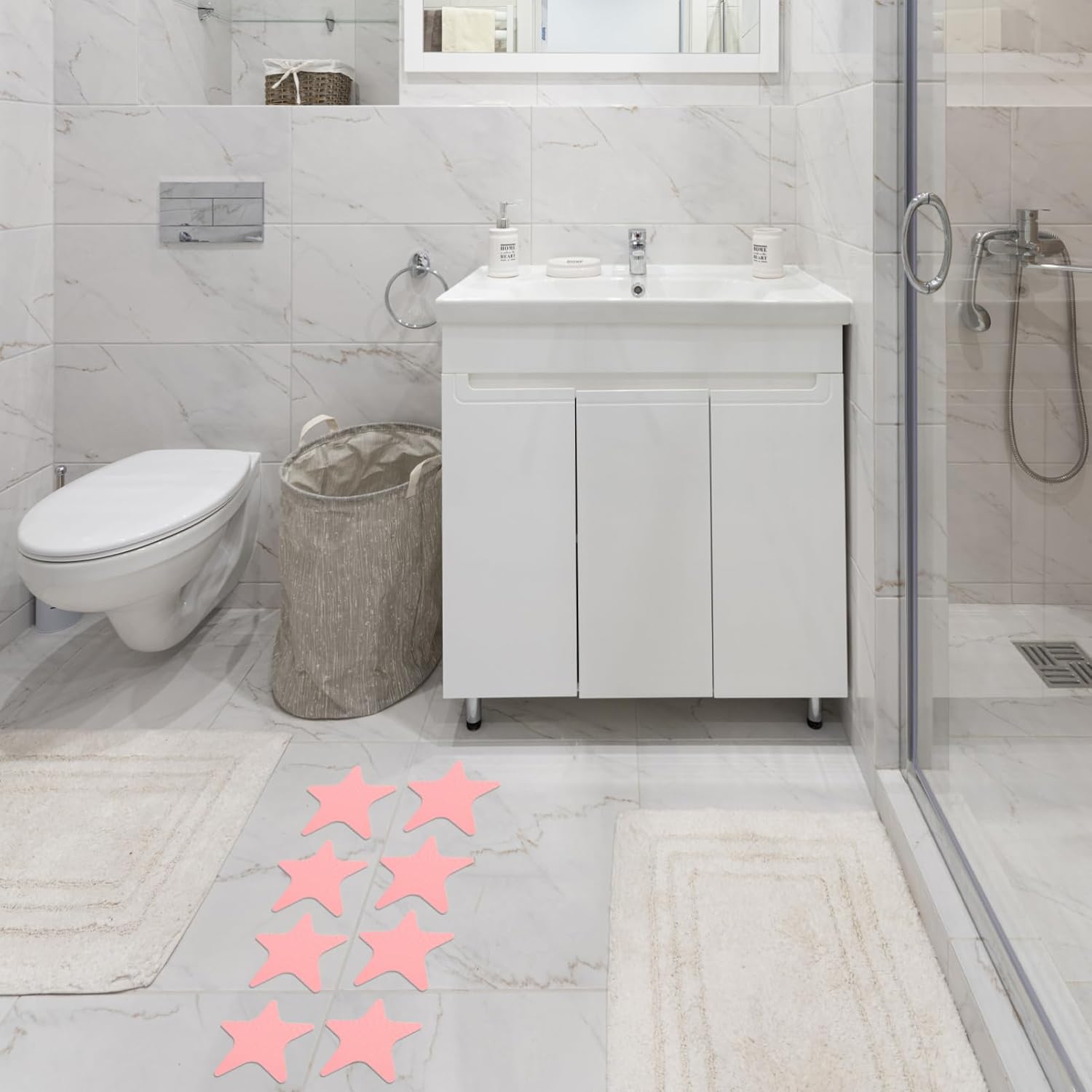 Garneck 4 Sets Self-Adhesive Star Stickers for Bathtubs and Floors