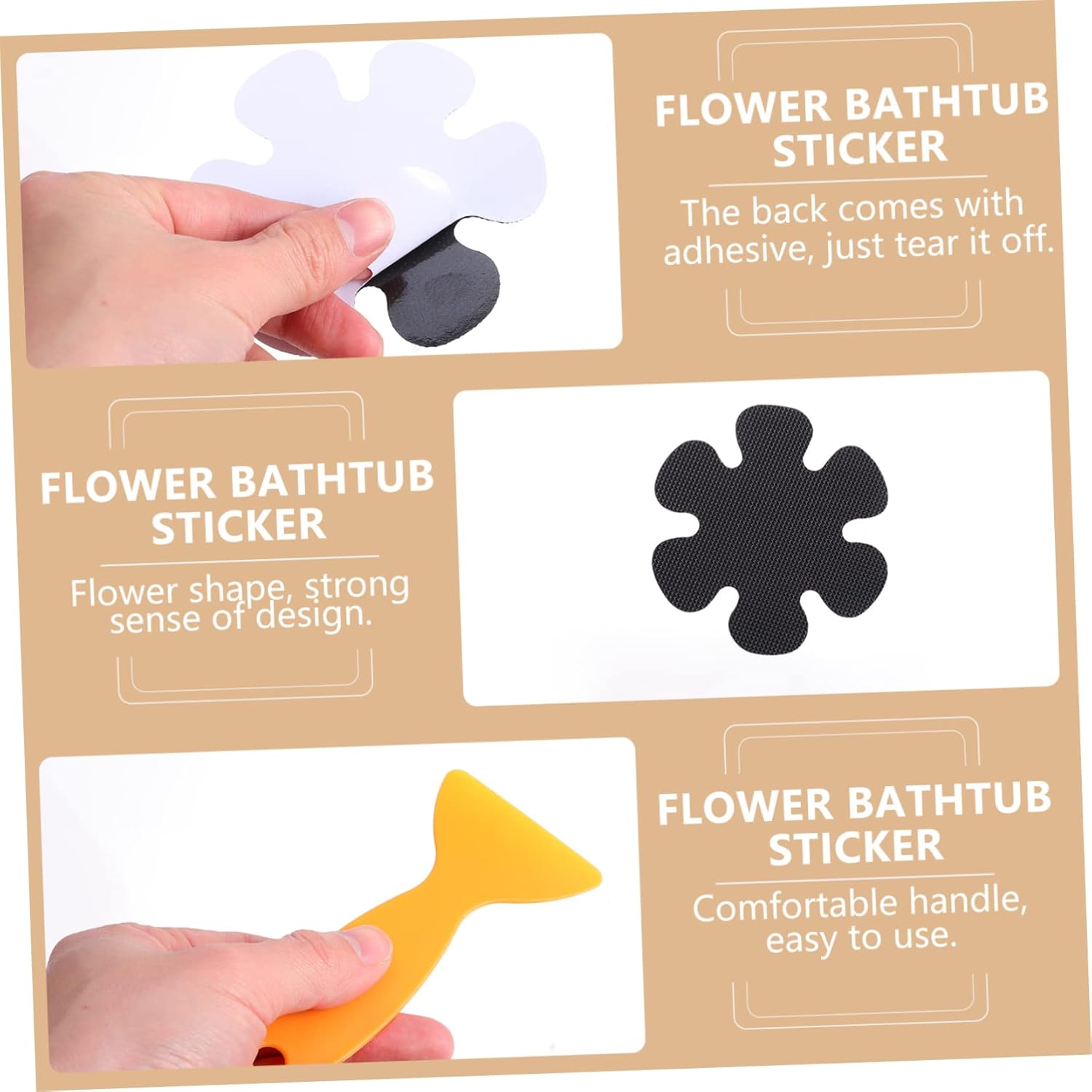 GLEAVI 20Pcs Flower Shaped Non Slip Bathtub Decals