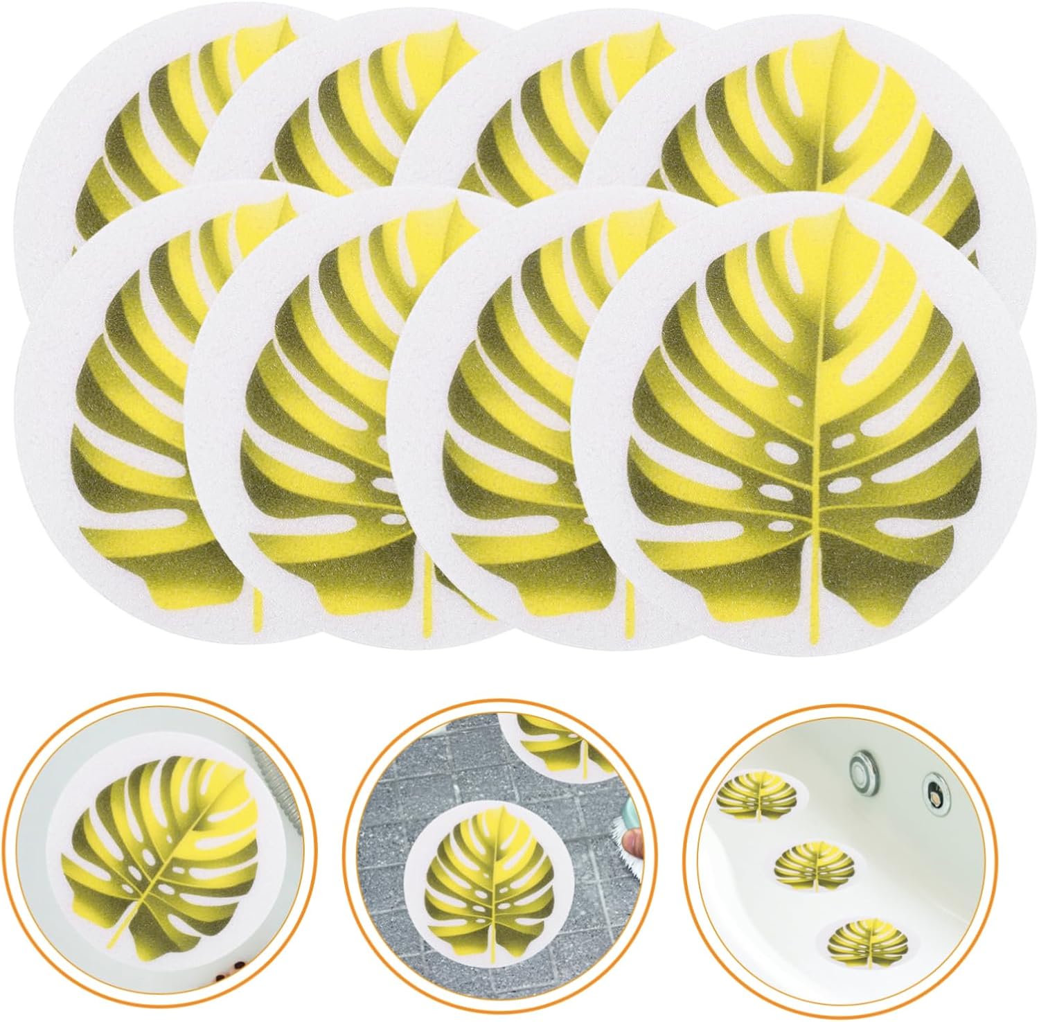 HOLIDYOYO 1Set Leaf Shape Non-Slip Bathtub Stickers