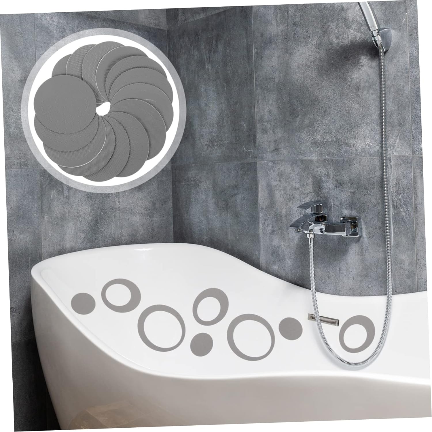 Amosfun 20 Sheets Non-Slip Bath Decals Peva Material