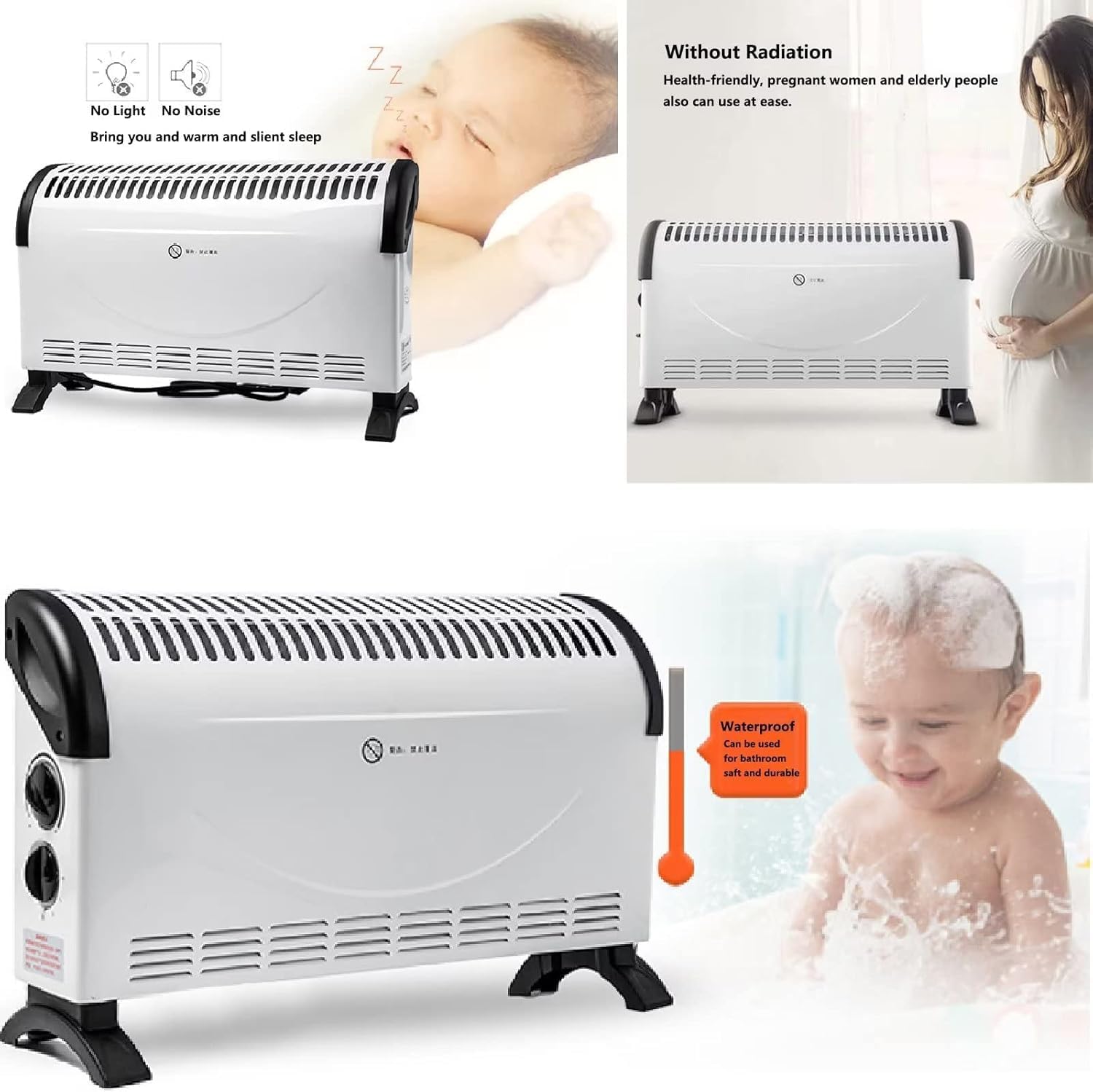 CLEIPENG 360 Circulation Electric Wall Mounted Space Heater with Adjustable Tat