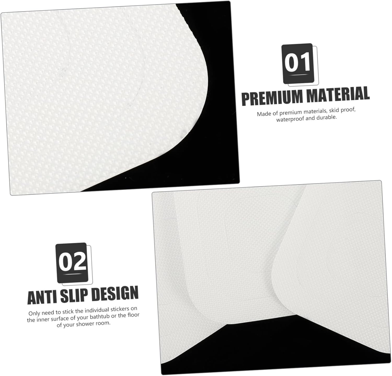 Ciieeo 24pcs Non-Slip Bath Stickers for Home Safety