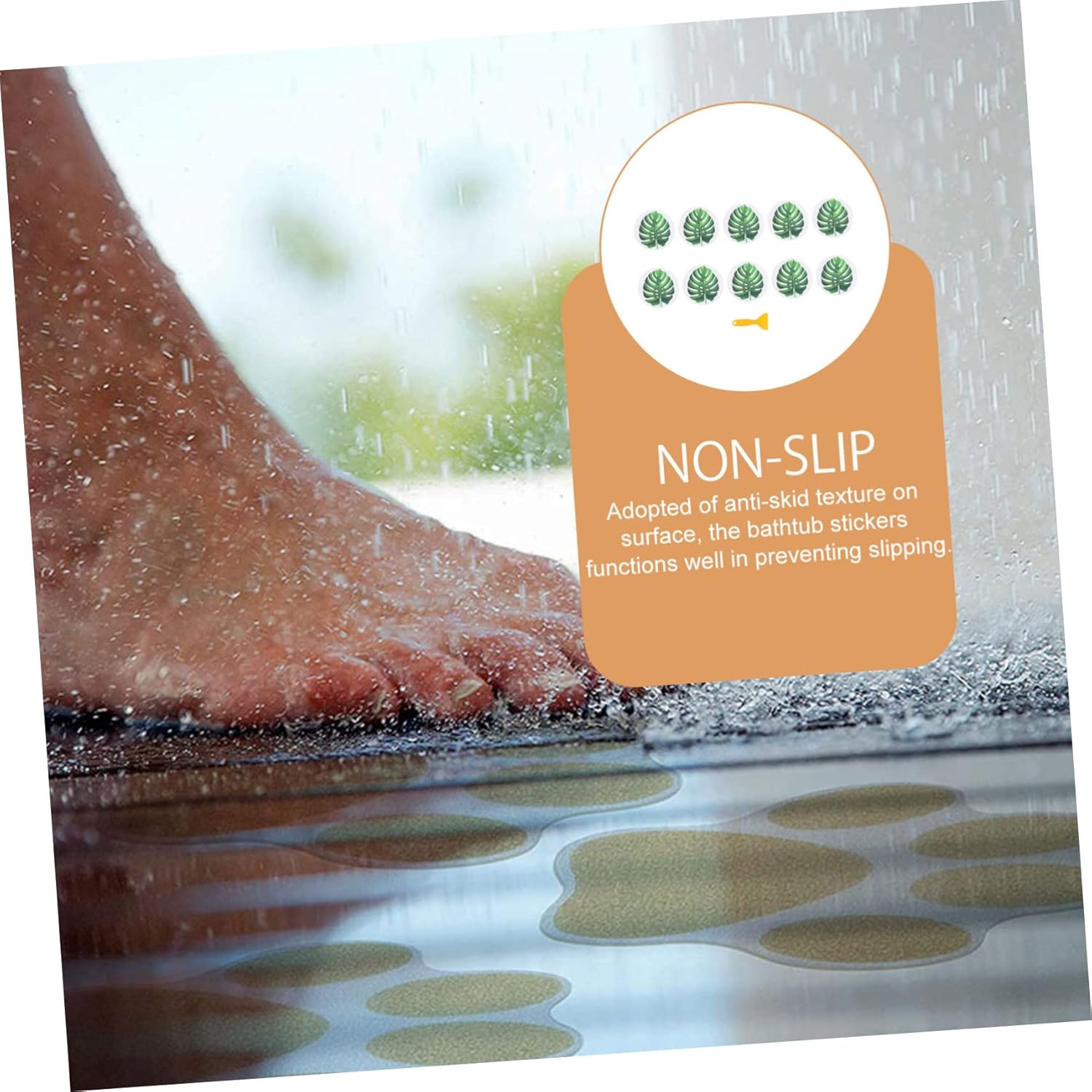 Ciieeo Leaf Design Anti-Skid Bath Decals