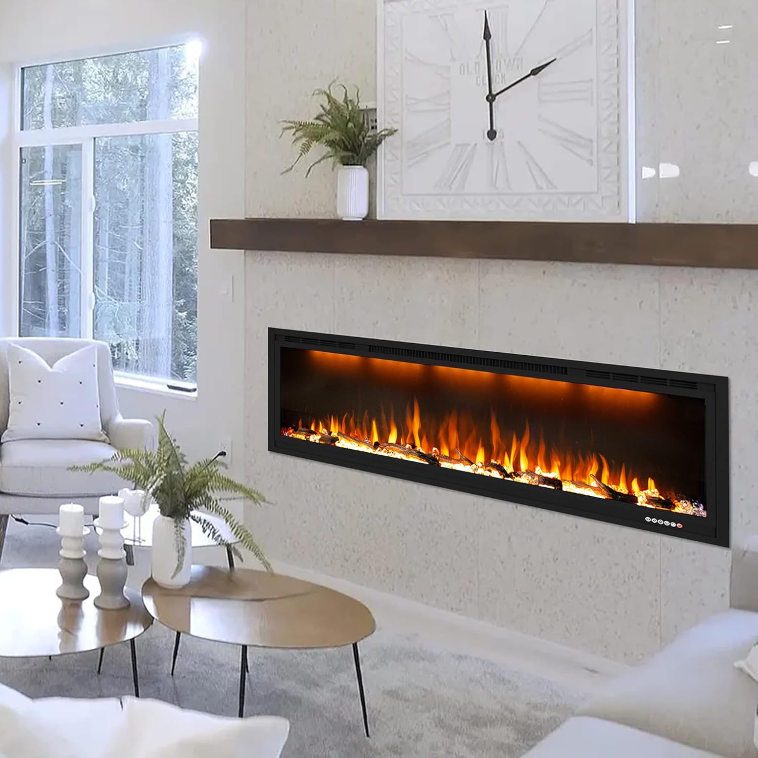 Dreamflame 74 Inch Electric Fireplace with Smart Control