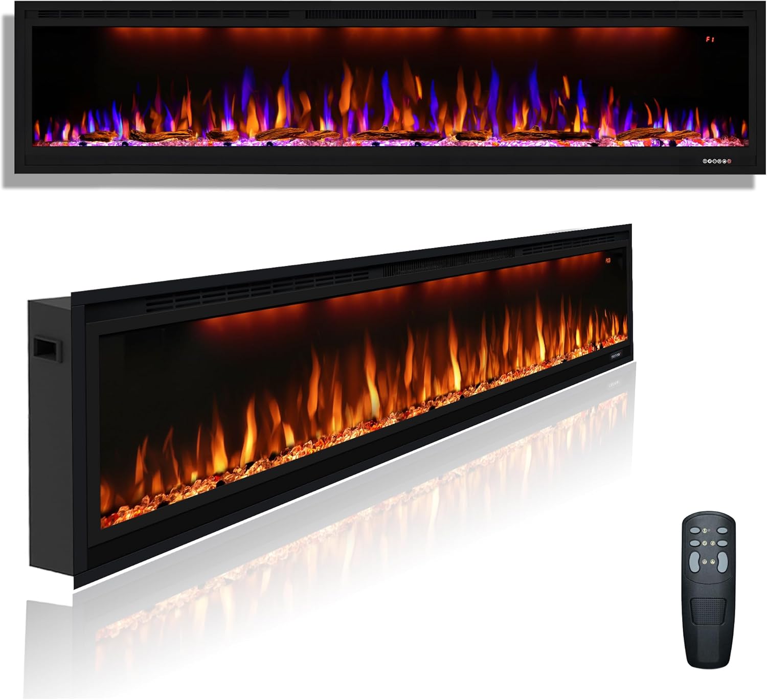 Dreamflame 74 Inch Electric Fireplace with Smart Control