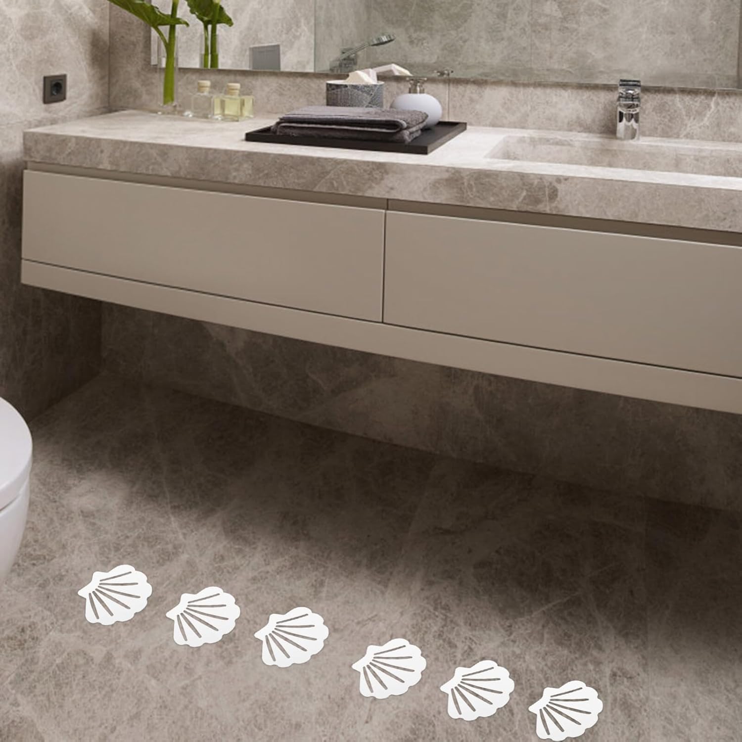 Alipis 12pcs Shell Shaped Non-Slip Bath Stickers
