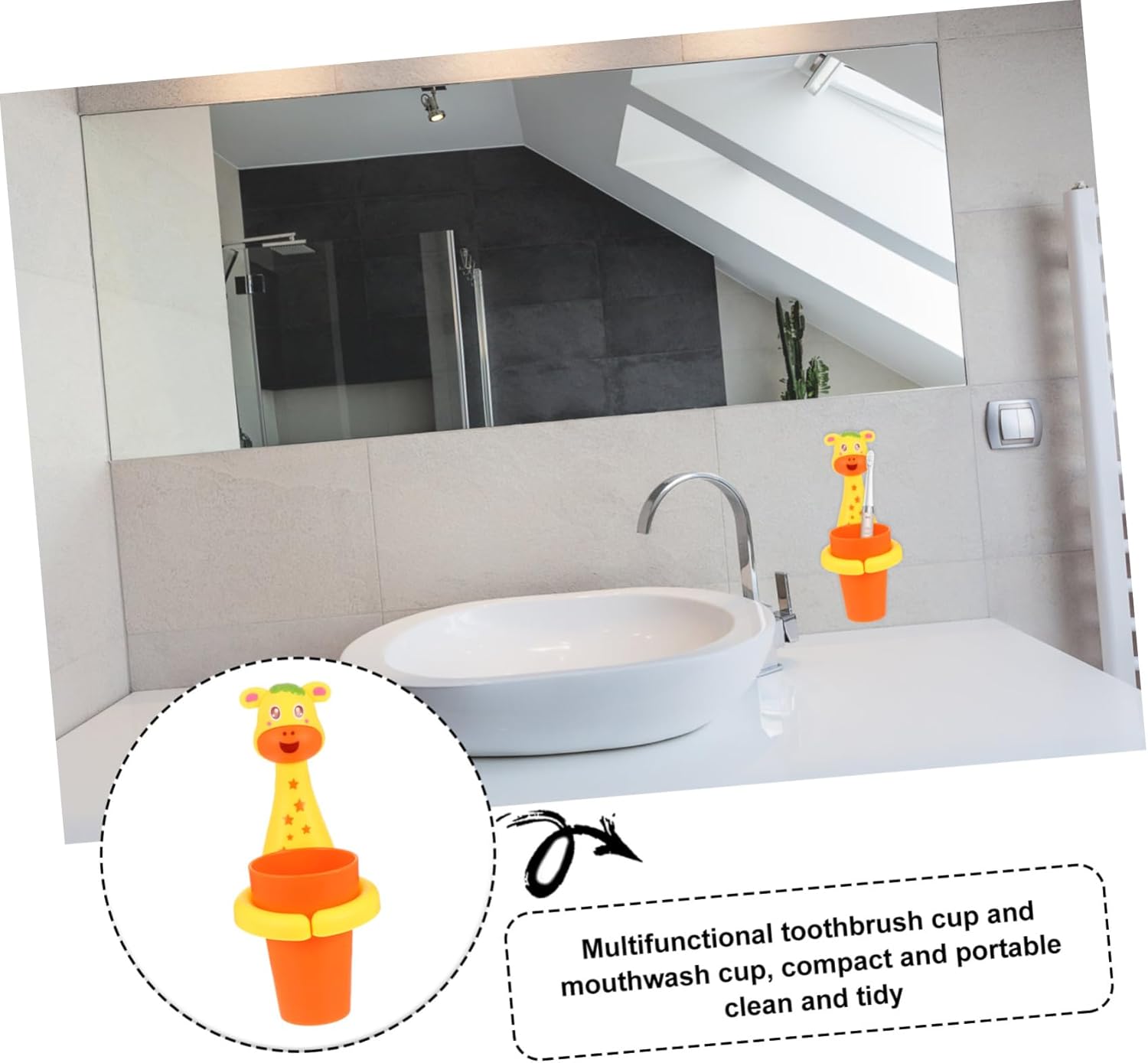 MAGICLULU No-Punching Toothbrush Cup with Holder