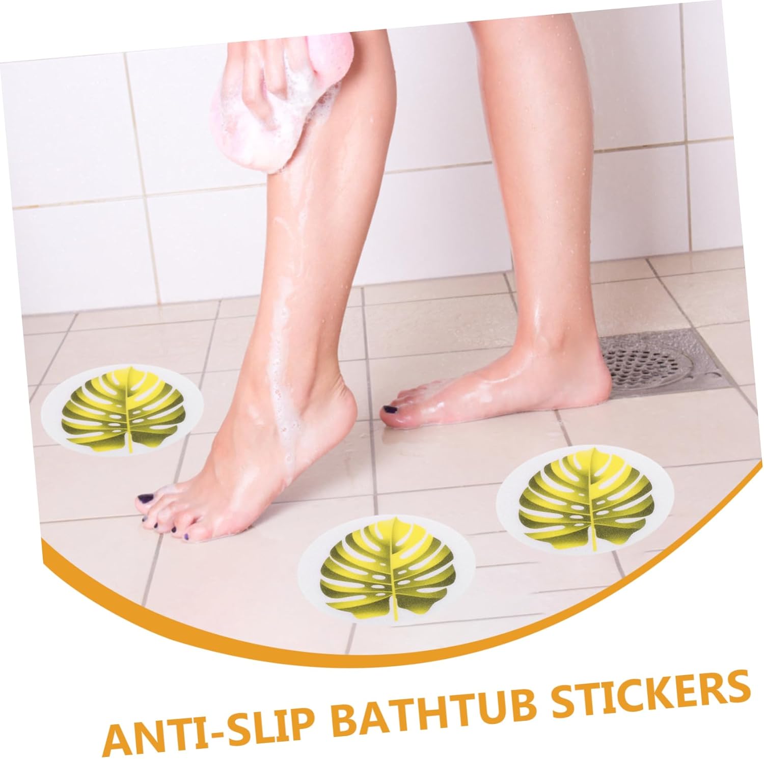 FOYTOKI Leaf Design Bathtub Skid Decals Set