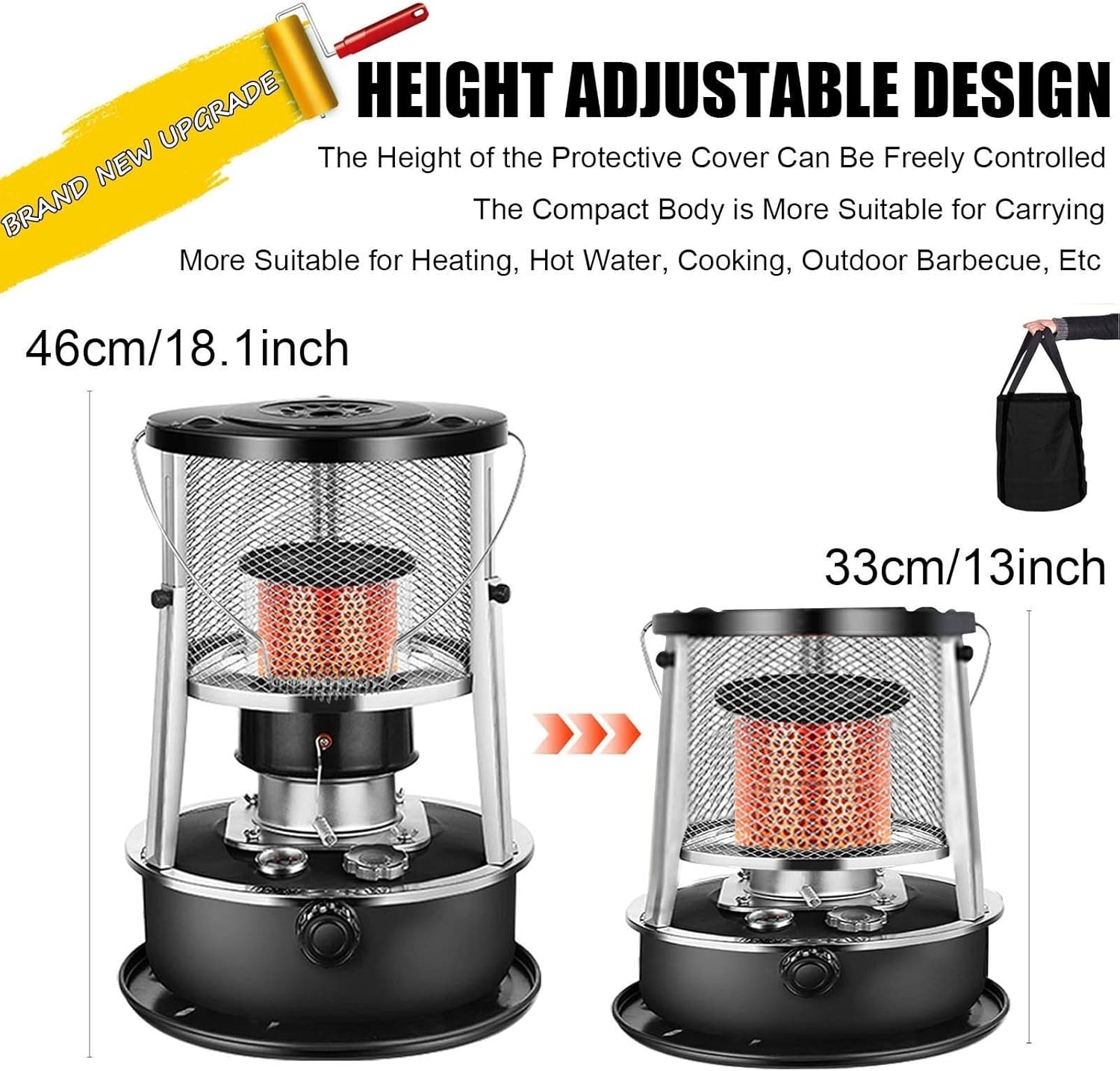 DuANgu Kerosene Heater Stove with 45L Capacity and 6 Wicks