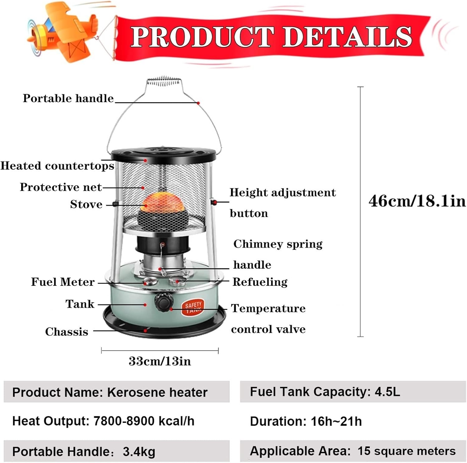 DuANgu Kerosene Heater Stove for Camping and Indoor Use
