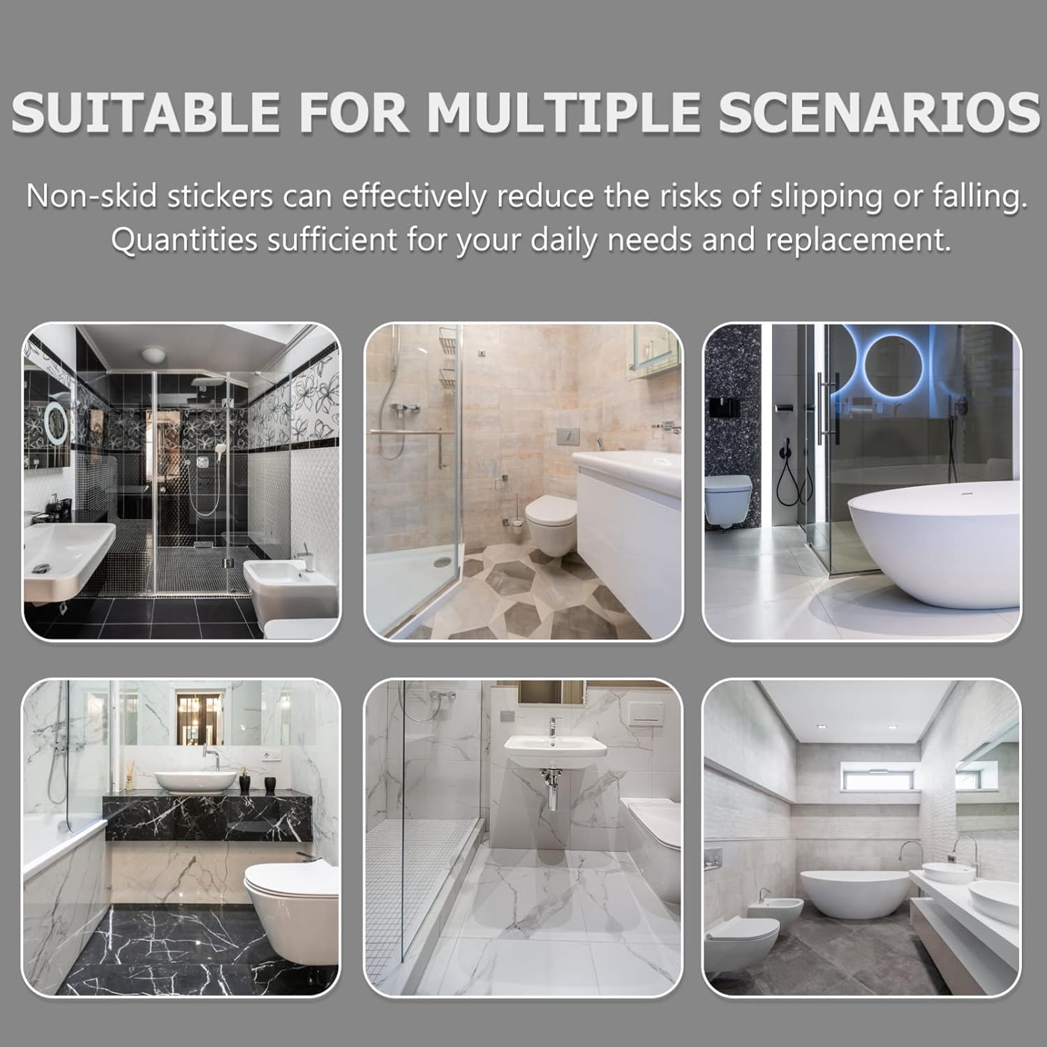 Garneck 4 Sets Self-Adhesive Star Stickers for Bathtubs and Floors
