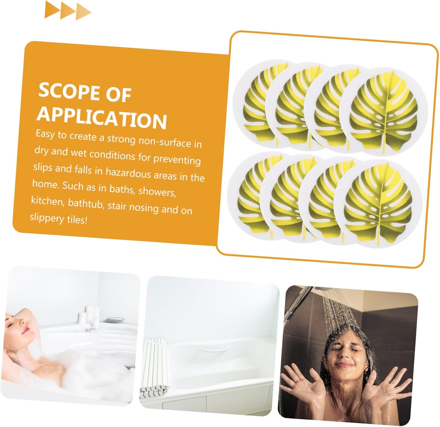 ULTECHNOVO Leaf Shape Non-Slip Bathtub Stickers