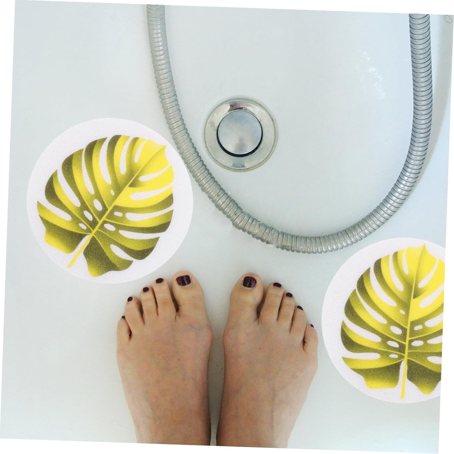 SOPOTUTU Leaf Shape Non-Slip Bathtub Stickers