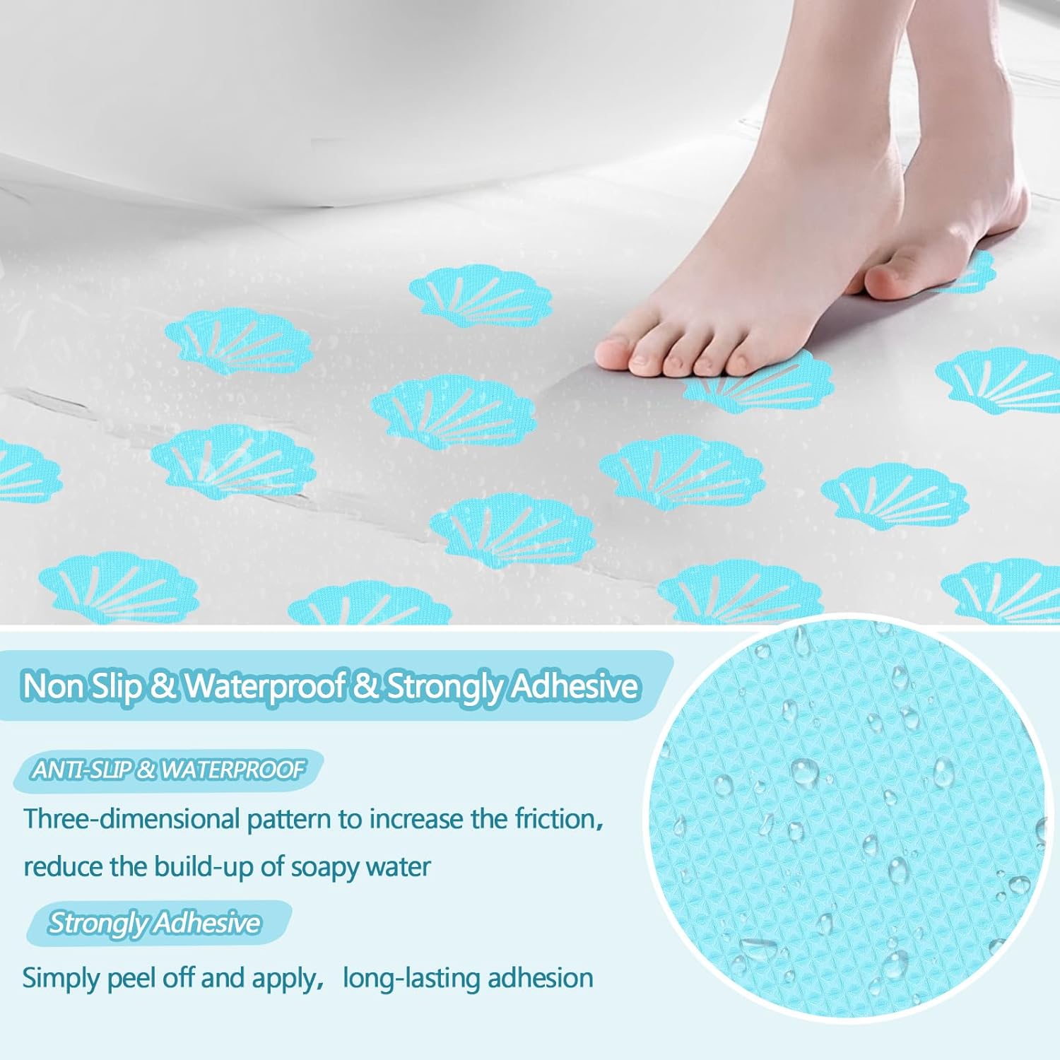 48 PCS Non-Slip Bathtub Stickers with Scrapers