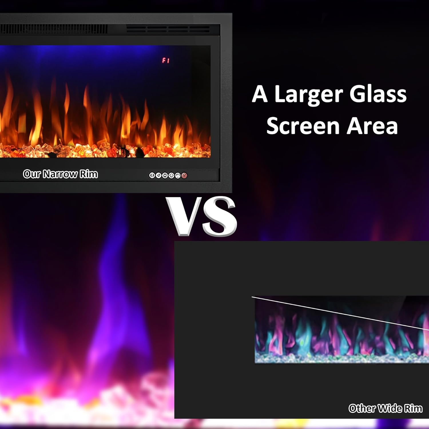 RODALFLAME 60 Electric Fireplace Insert with WiFi App Control