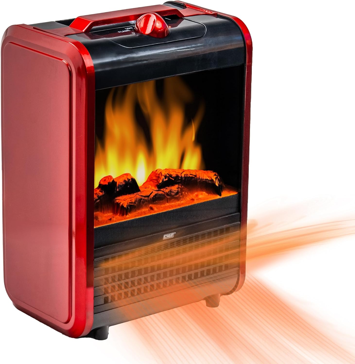 EZ-HEAT 1200W Mini Fireplace Heater with 3D Flame