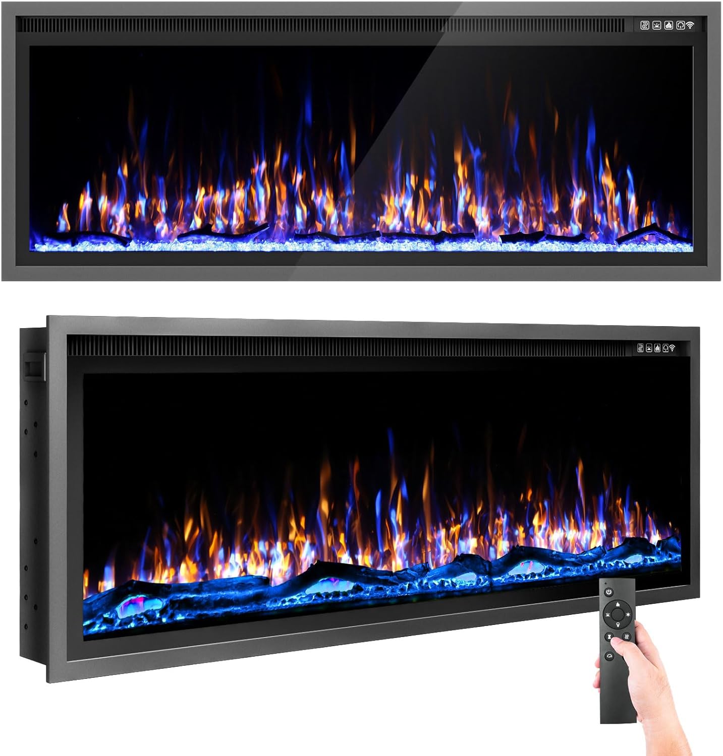 Kucreiheat 50 Inch Electric Fireplace with Remote Control