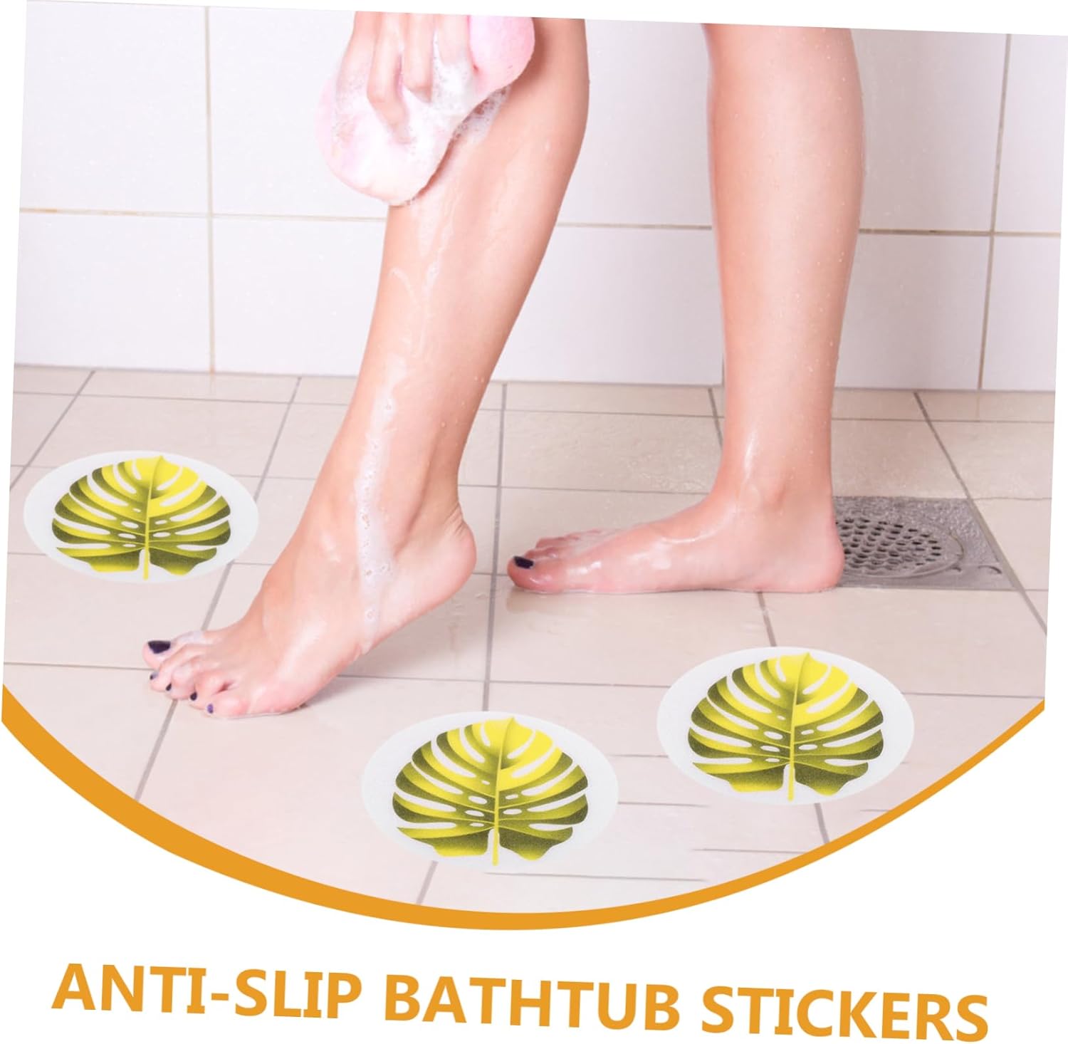 HAKIDZEL 1 Set Non-Slip Bathtub Decals Beige Yellow
