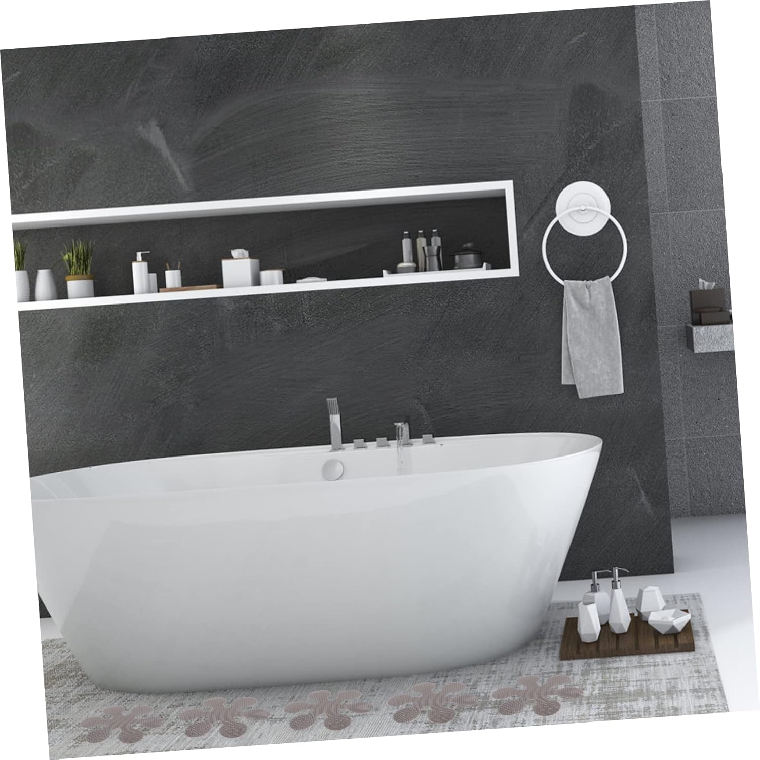 Non-Slip Tub Mat Stickers 1 Set Snowflake Design