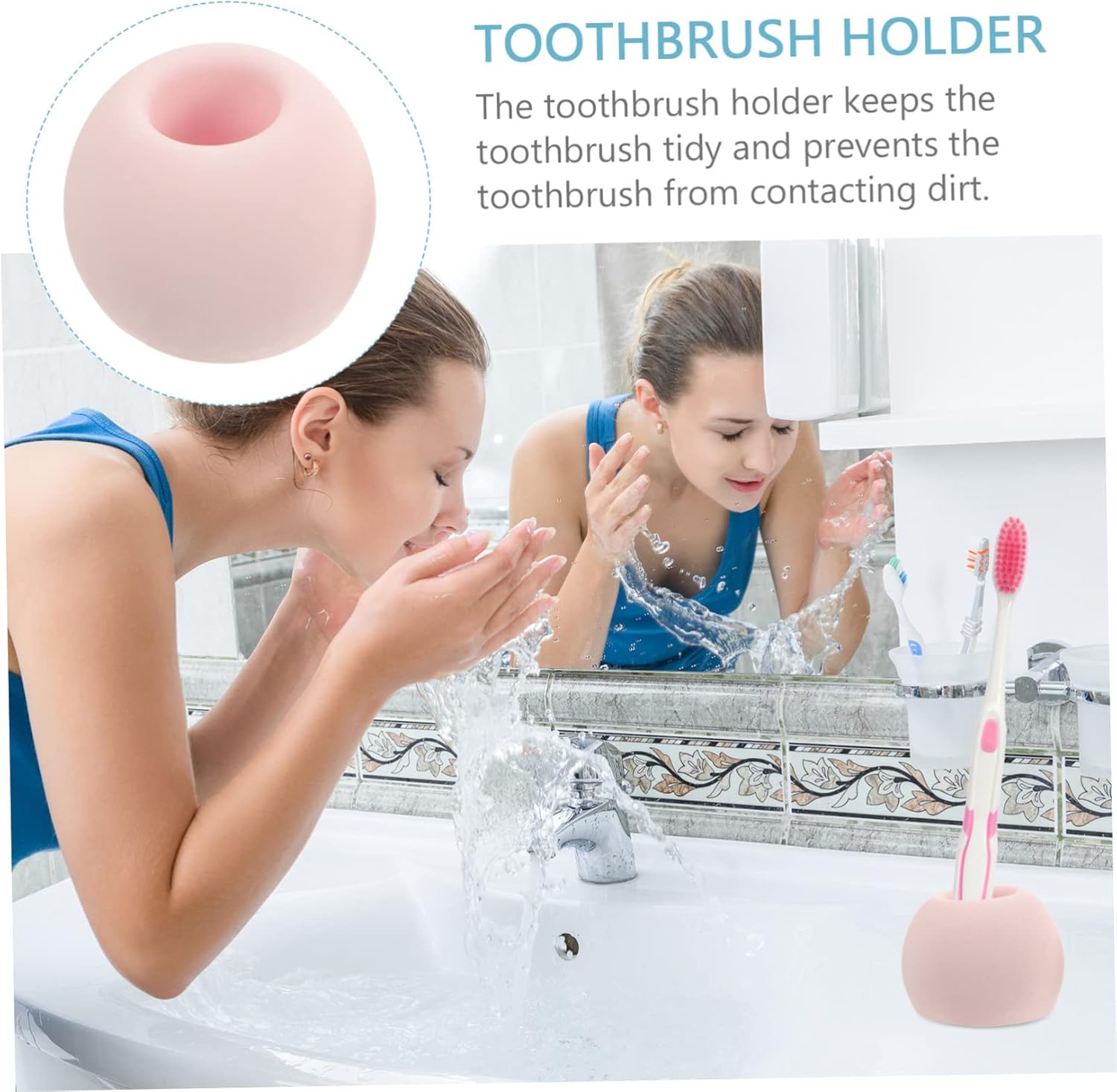 Mobestech 3pc Diatomite Toothbrush Stand Holder Organizer for Bathroom