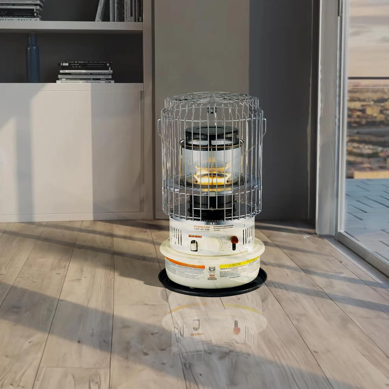 Kero World Kerosene Heater with Chimney Compact and Portable White