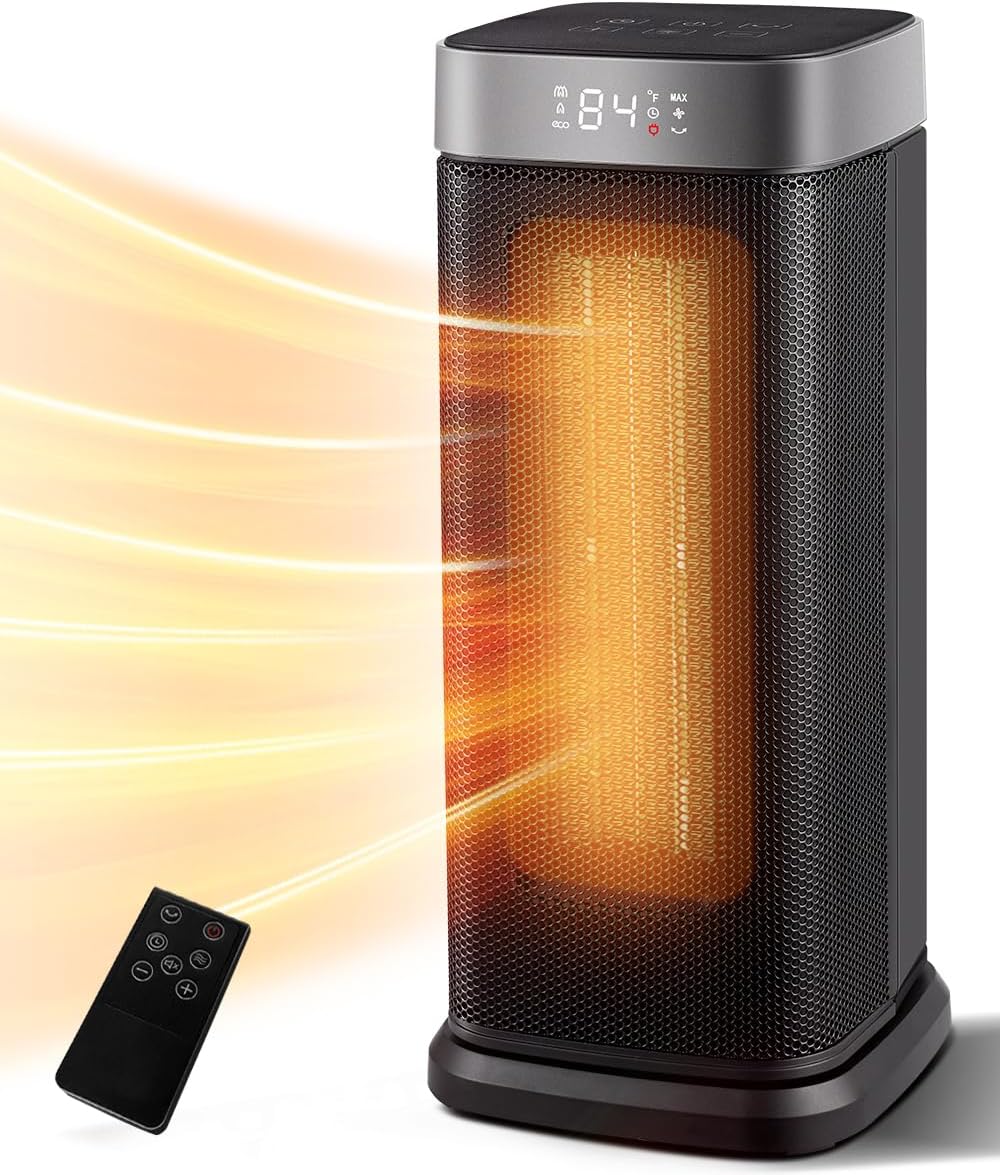 Sunnote 1500W Electric Space Heater with Remote and Oscillating Function