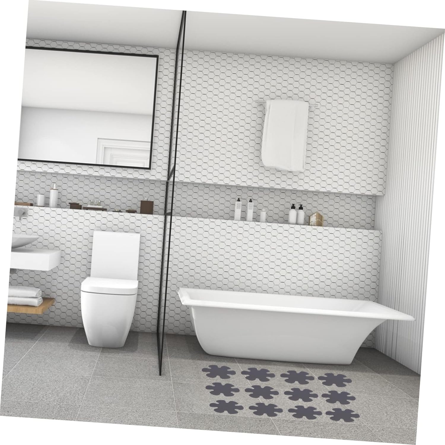 Non-Slip Flower Bathtub Stickers 20pcs Peva Bath Safety Decals