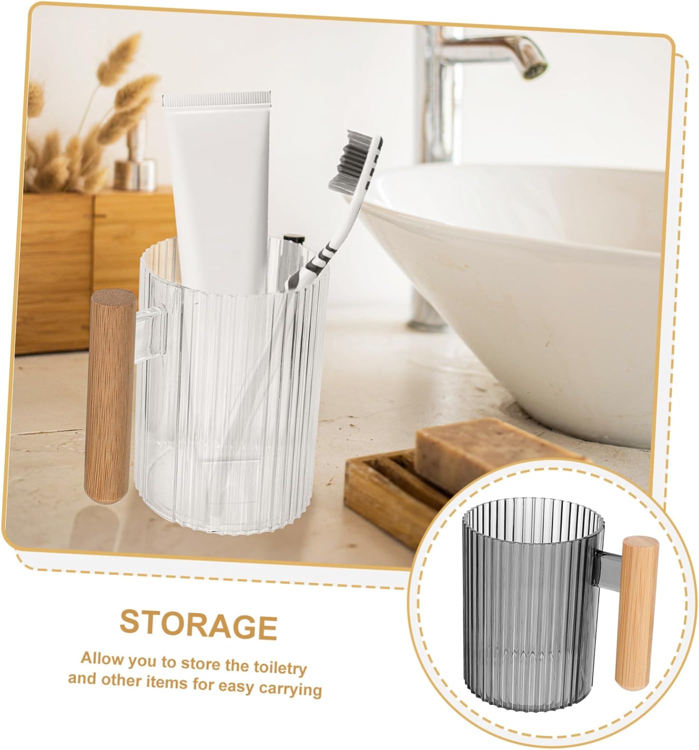 ULTECHNOVO 4Pcs Reusable Toothbrush Cups