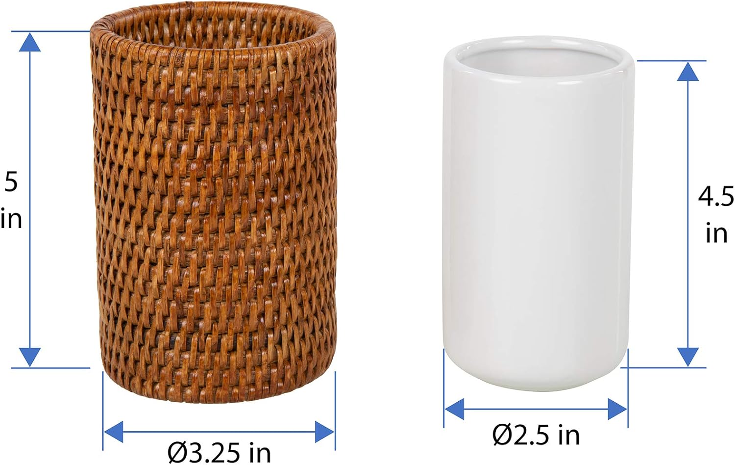 Kouboo La Jolla Rattan Toothbrush Holder Honey-Brown