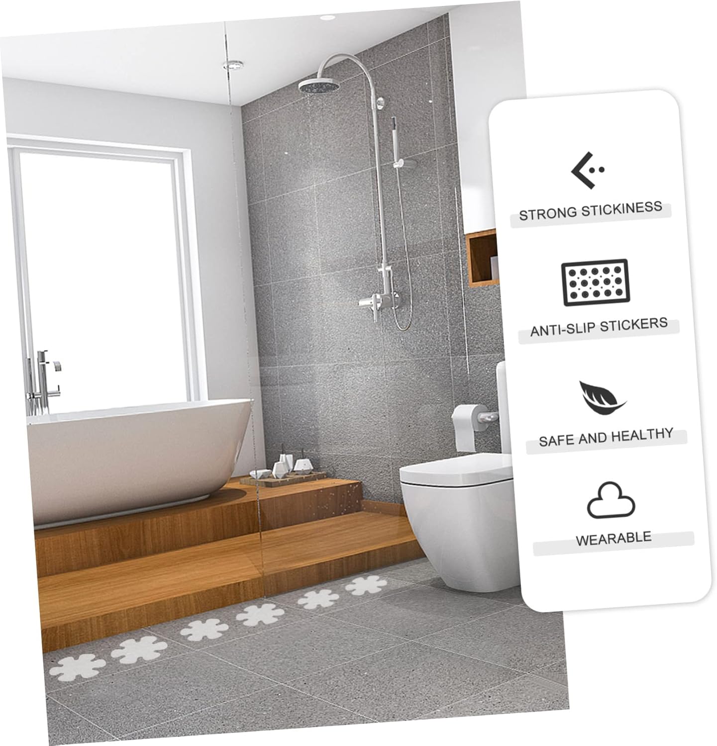 LIFKOME 24Pcs Non-Slip Bathtub Stickers for Safety 1