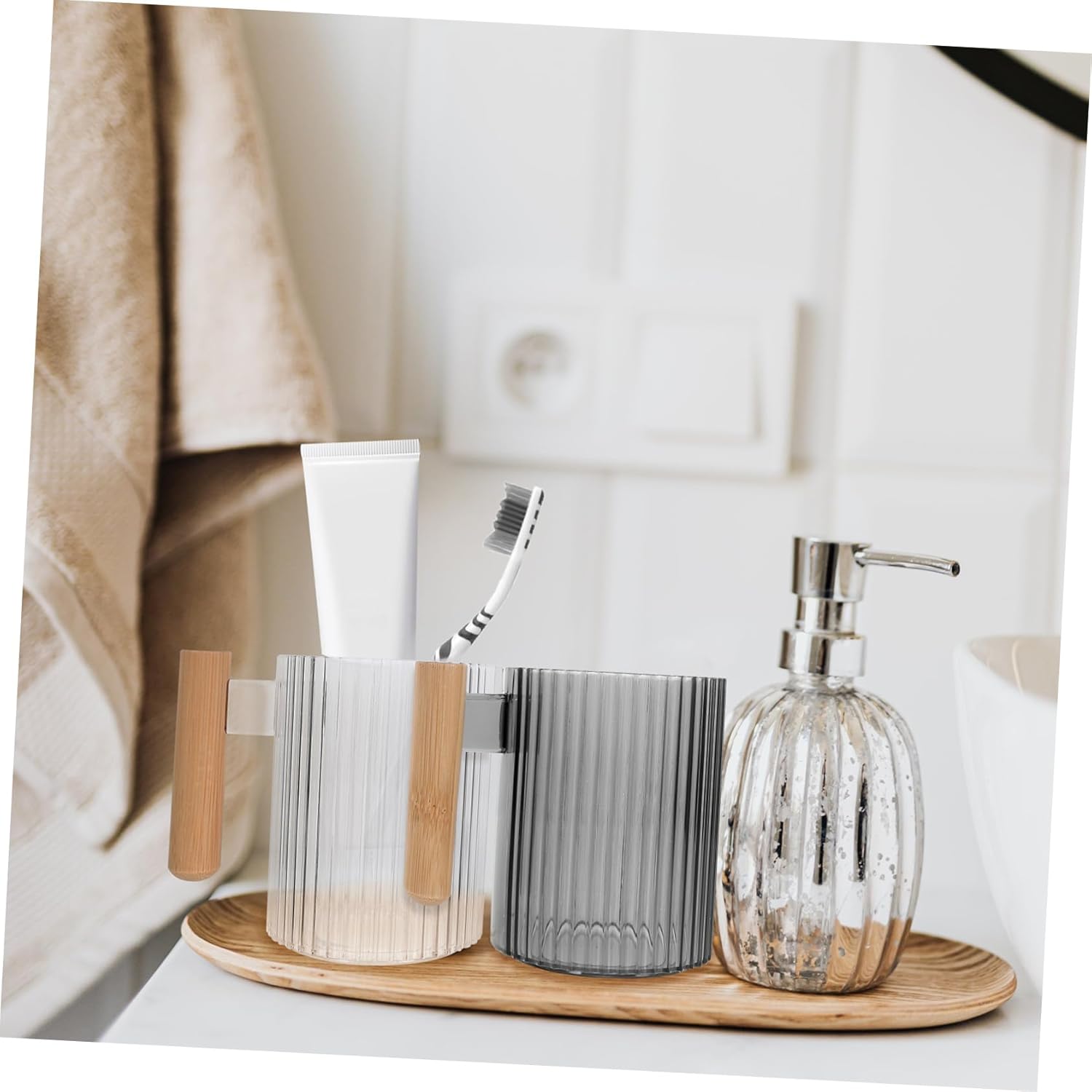 LIFKOME 4Pcs Reusable Toothbrush Holder Cup for Bathroom and Travel