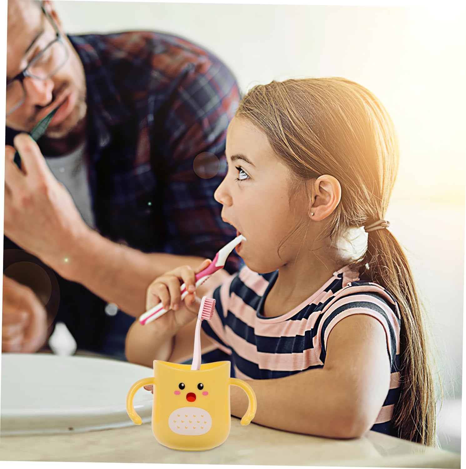Unbreakable Kids Tooth Brush Cup with Cartoon Holder
