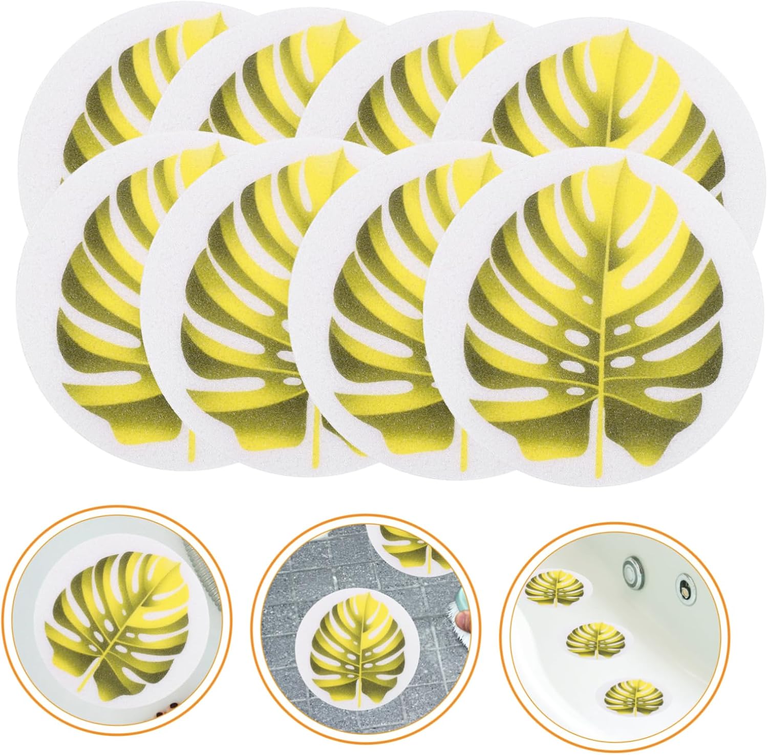FOYTOKI Leaf Design Bathtub Skid Decals Set