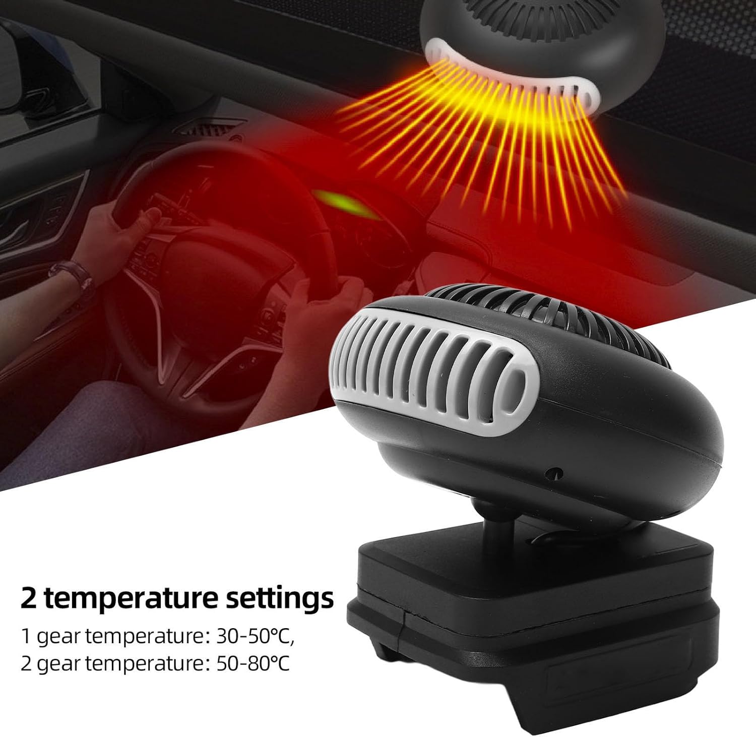 Walfront 170W Portable Battery Space Heater with 2 Temperature Settings