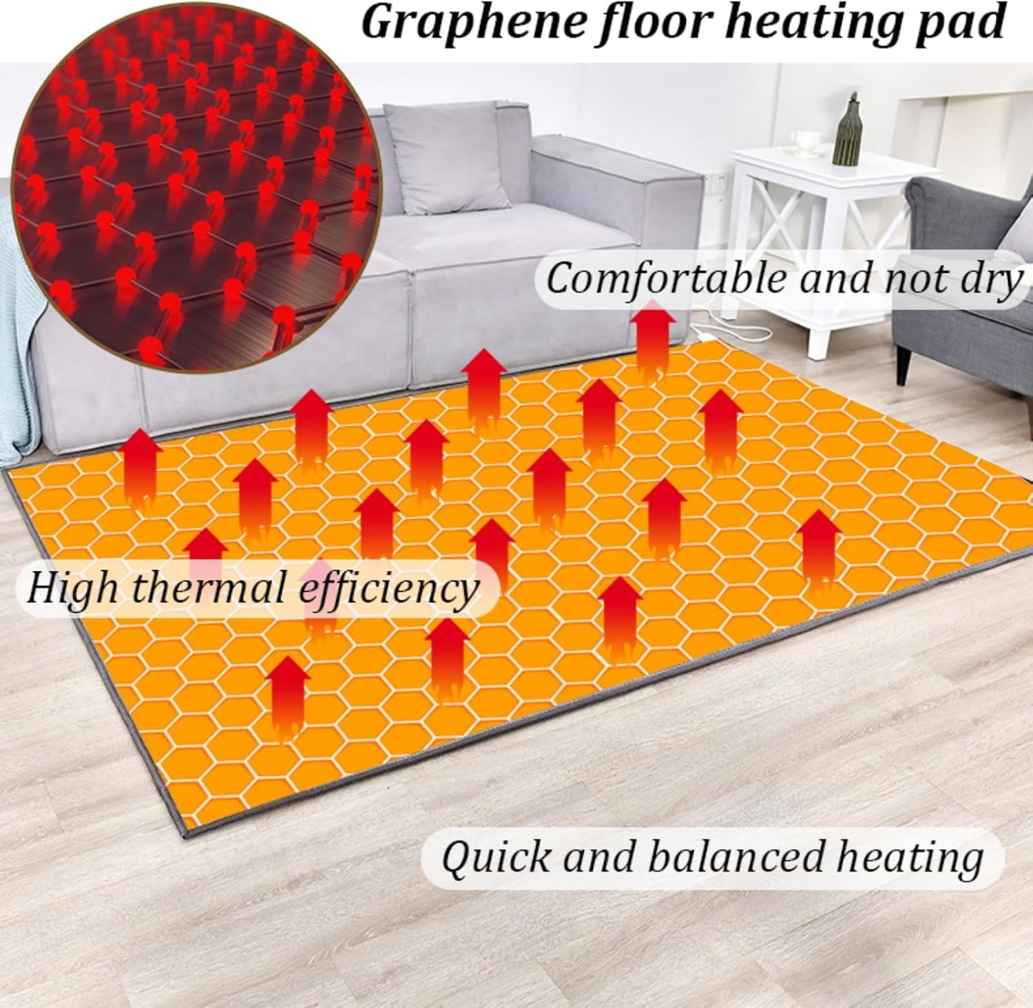 Dalumian Graphene Heated Floor Mat 140x200cm