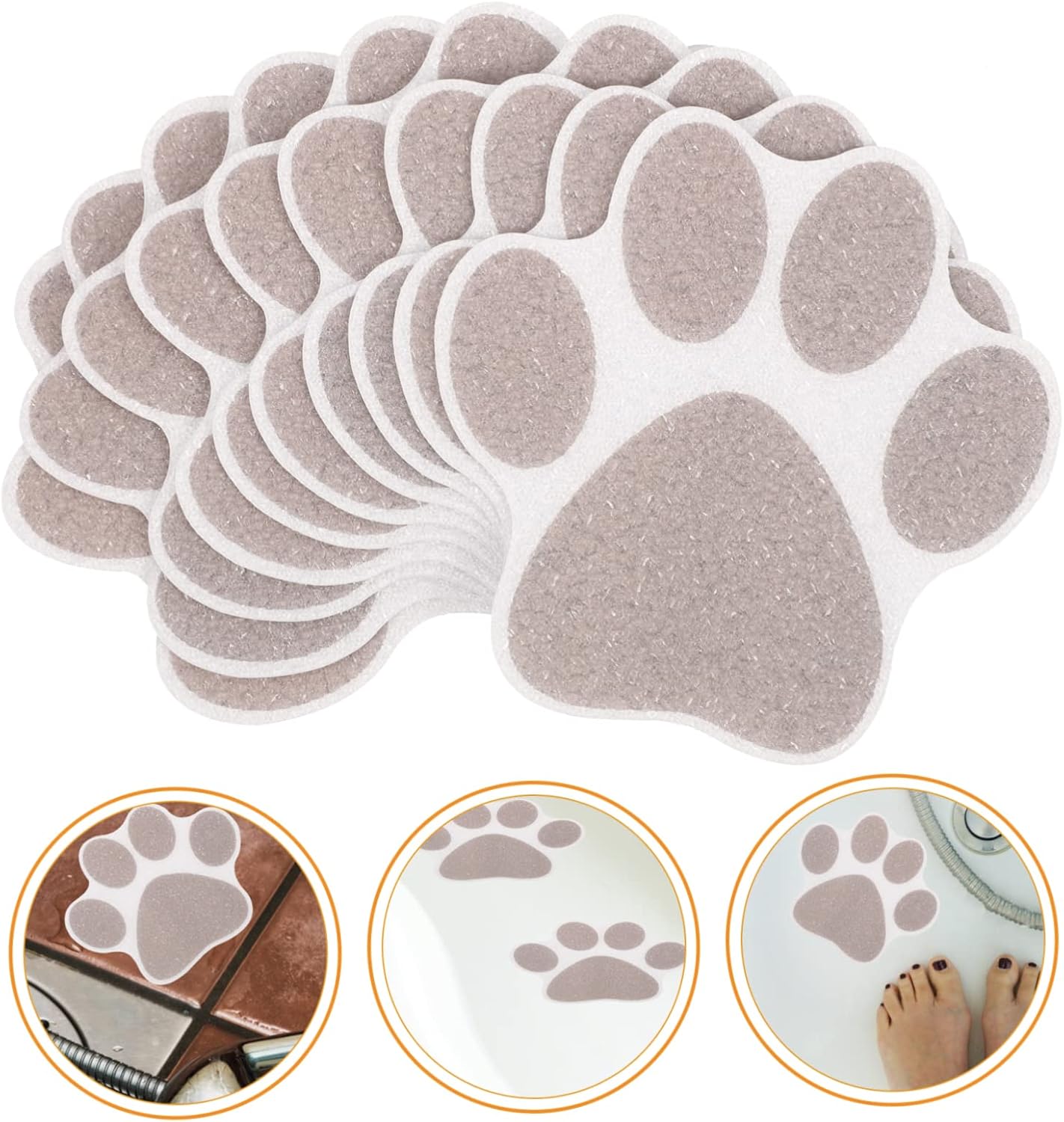 ABOOFAN 10Pcs Non-Slip Dog Paw Bathtub Stickers