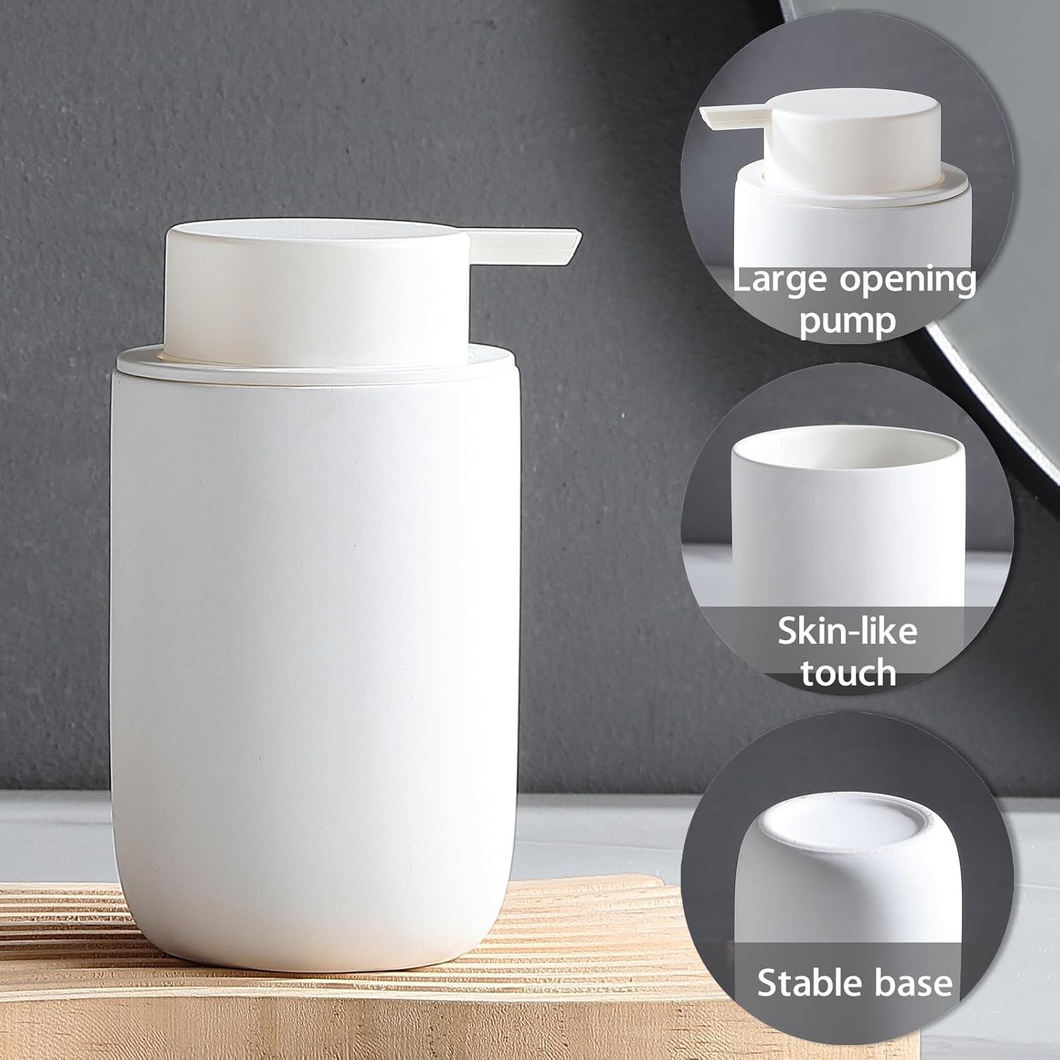 Ceramic Soap Dispenser Set with Toothbrush Holders