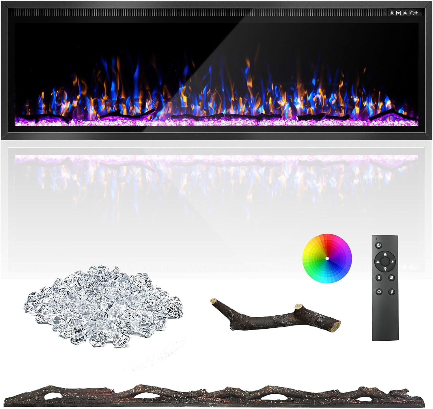 60 Inch Electric Fireplace with Remote Control