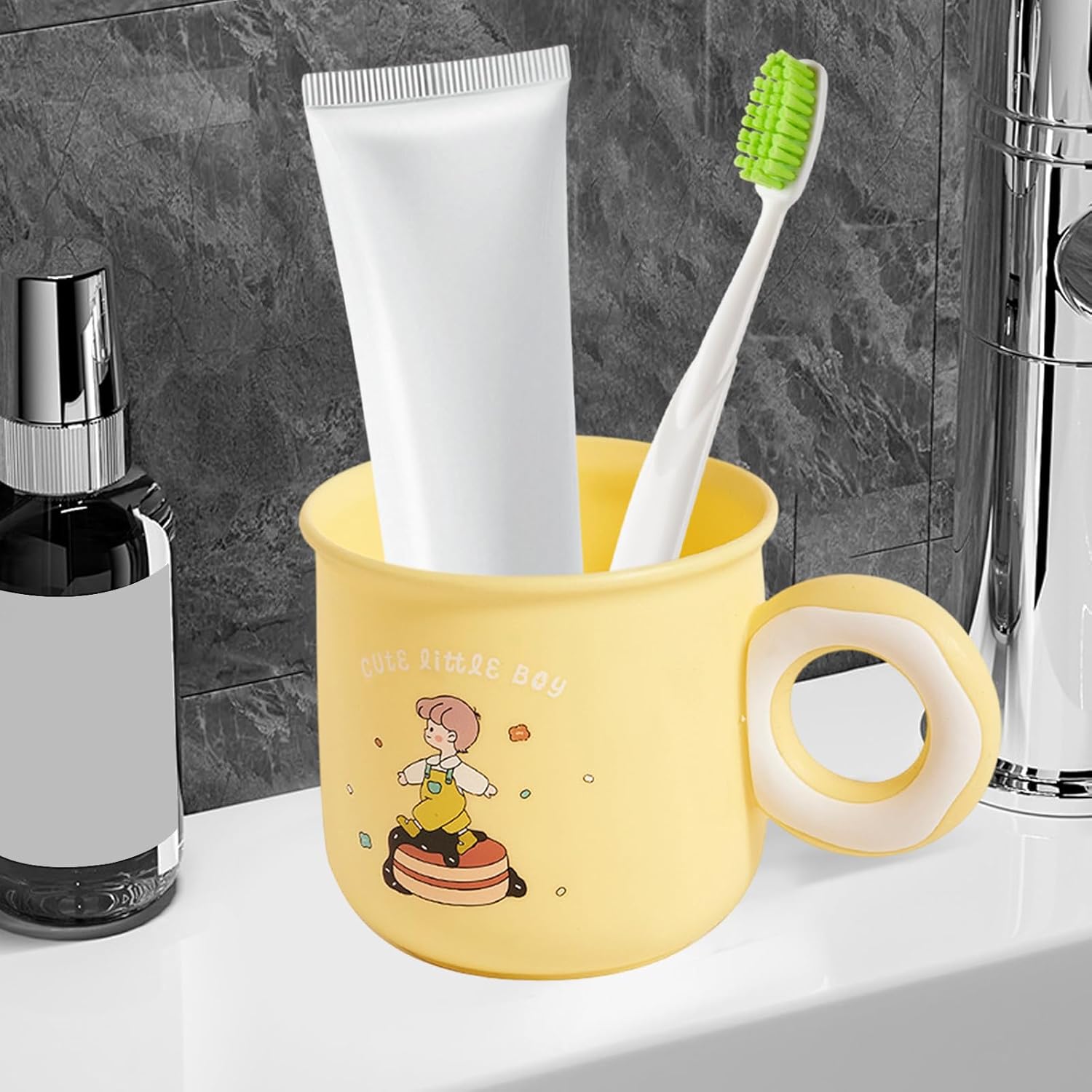 Cute Toothbrush Holder Cup for Kids with Kawaii Dessert Design