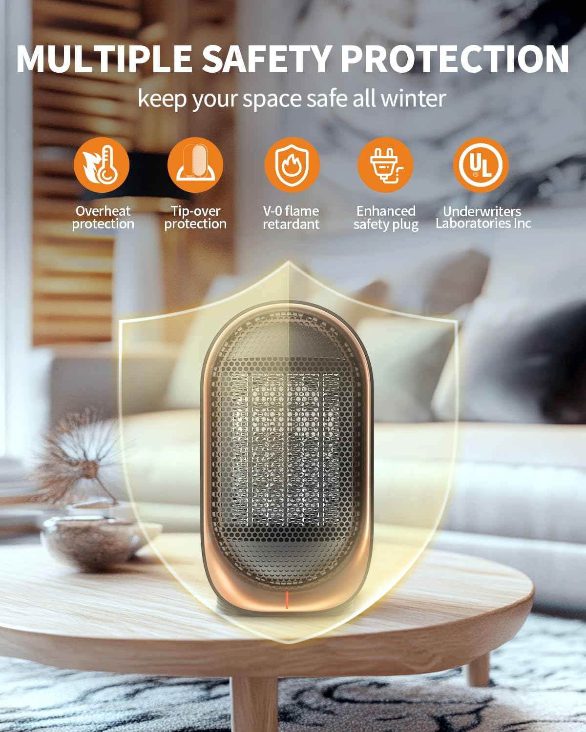 BZGG Electric Space Heater with Safety Features