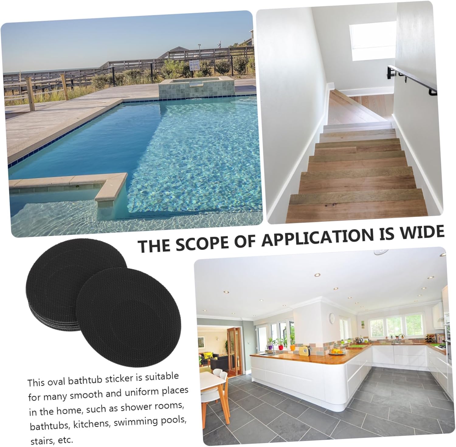 WOONEKY Non-Slip Bathtub Stickers 20 Sheets Easy Install