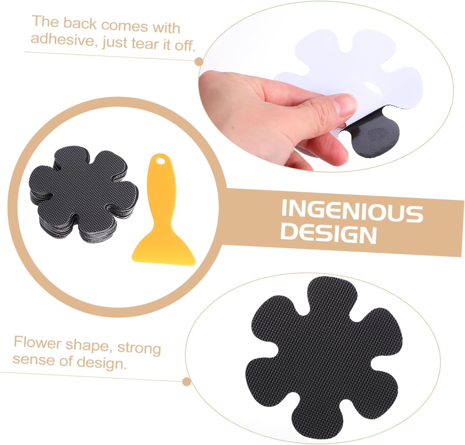 PRETYZOOM Flower Shaped Anti-Slip Bath Stickers 20pcs Set