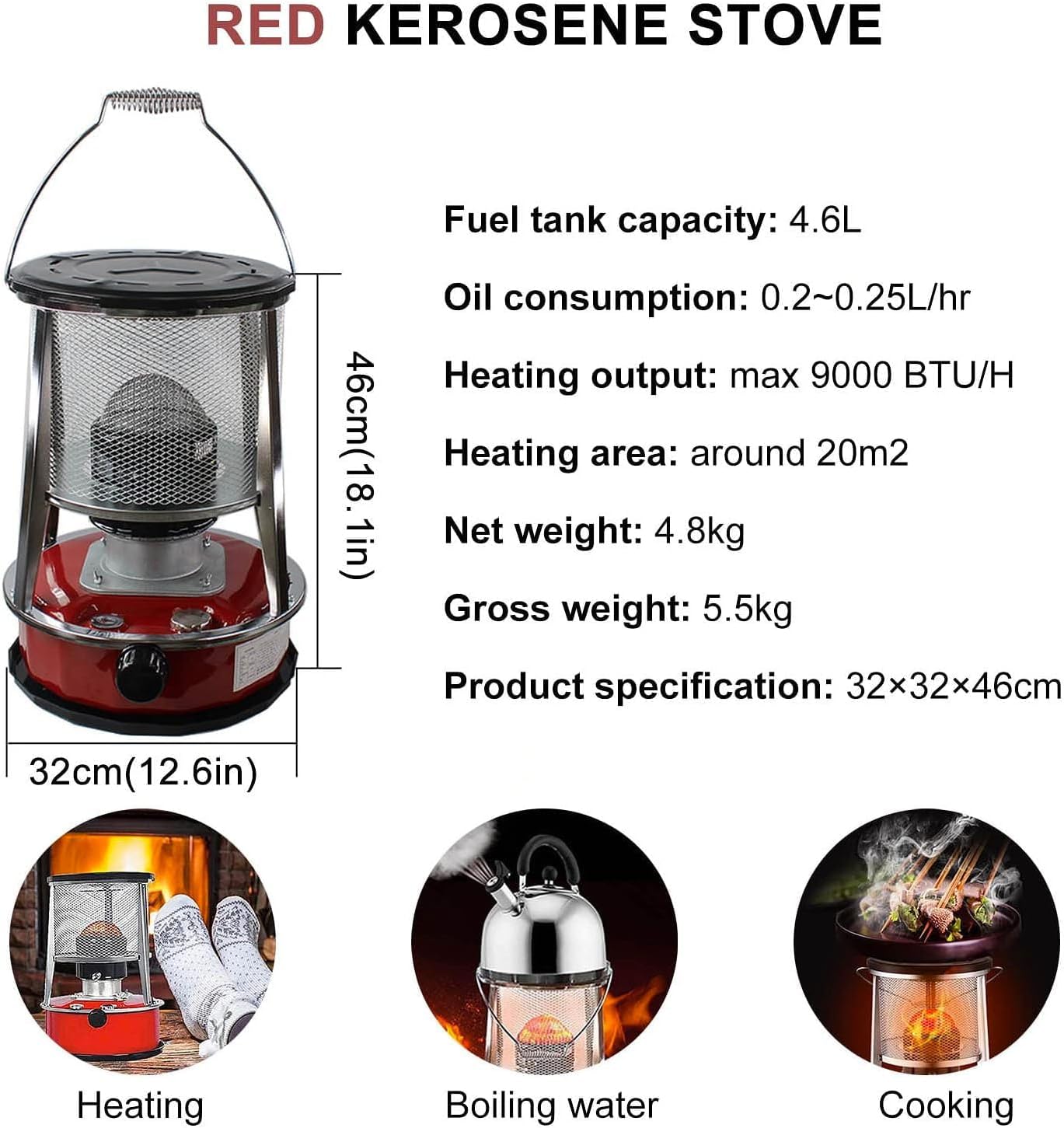 Portable Kerosene Stove with 2600W Heating Power