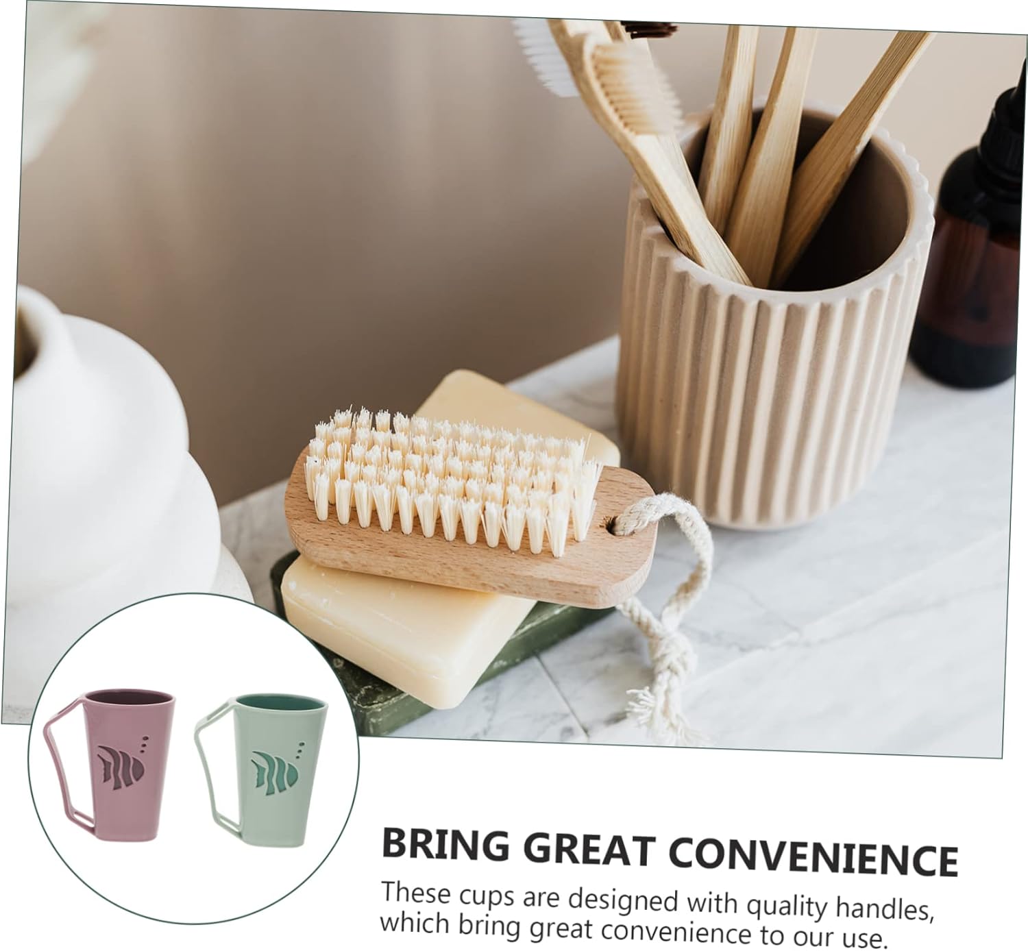Hemoton Reusable Toothbrush Holder Cups for Kids and Adults