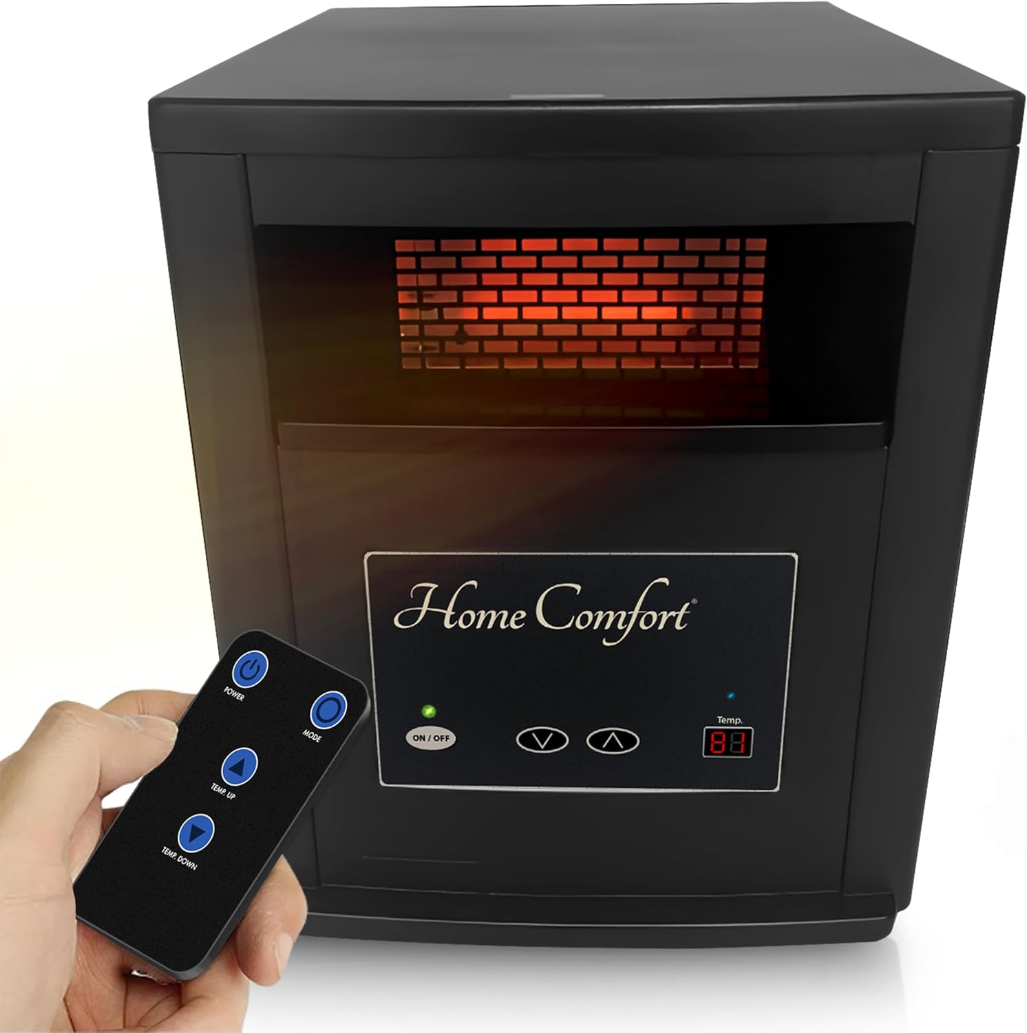 Home Comfort 1500w Infrared Heater with Thermostat and Remote Control