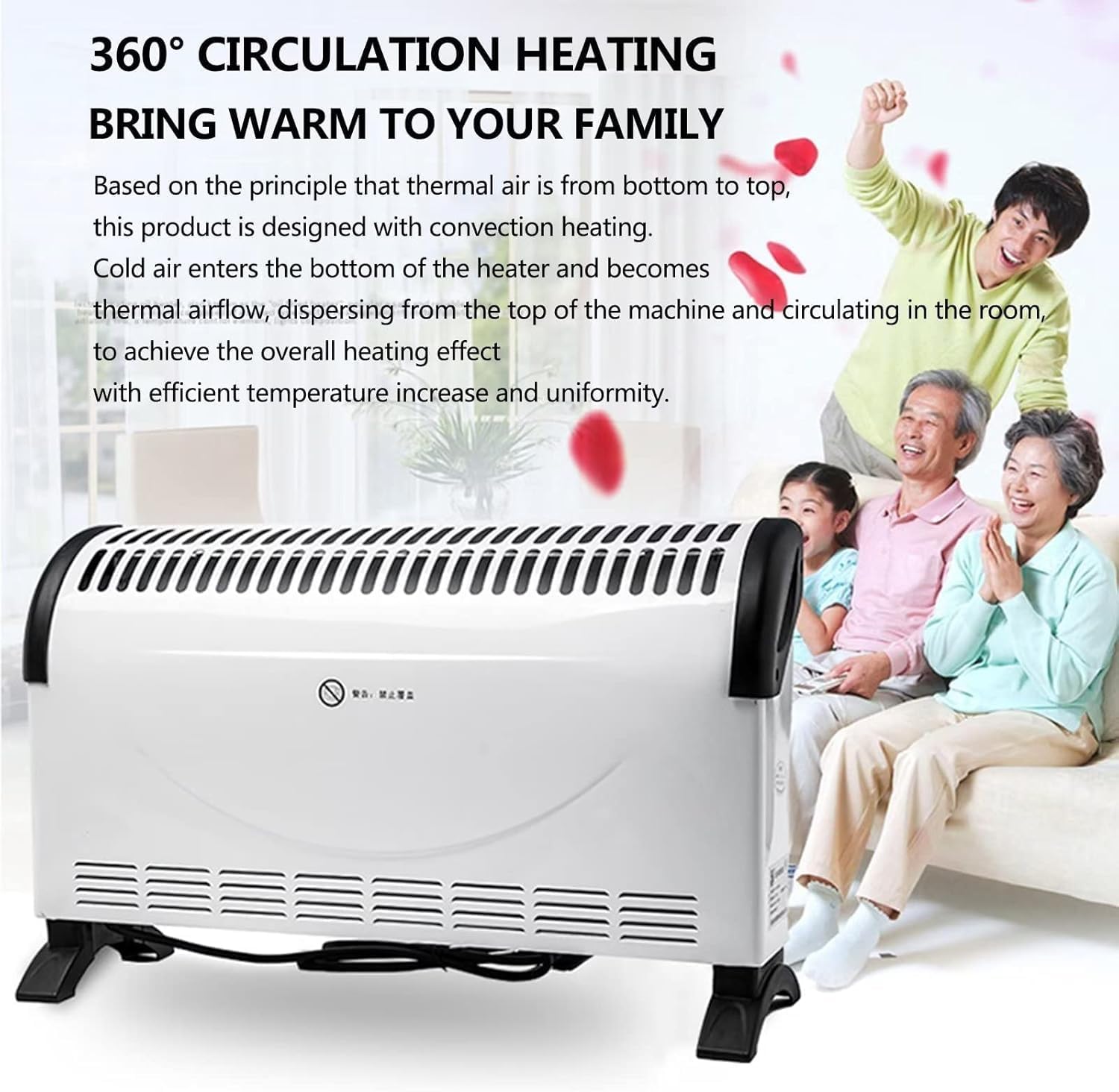 CLEIPENG 360 Circulation Electric Wall Mounted Space Heater with Adjustable Tat