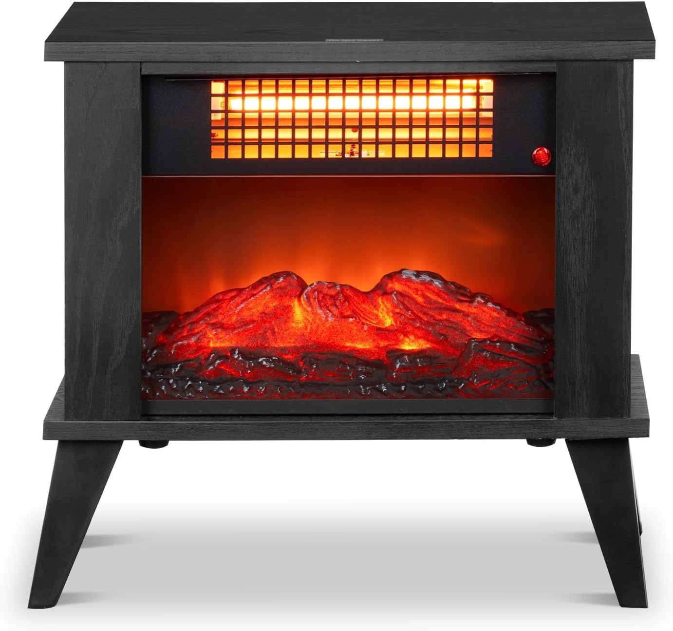 ROVSUN Electric Fireplace Stove 15W Realistic Flame Adjustable Heating