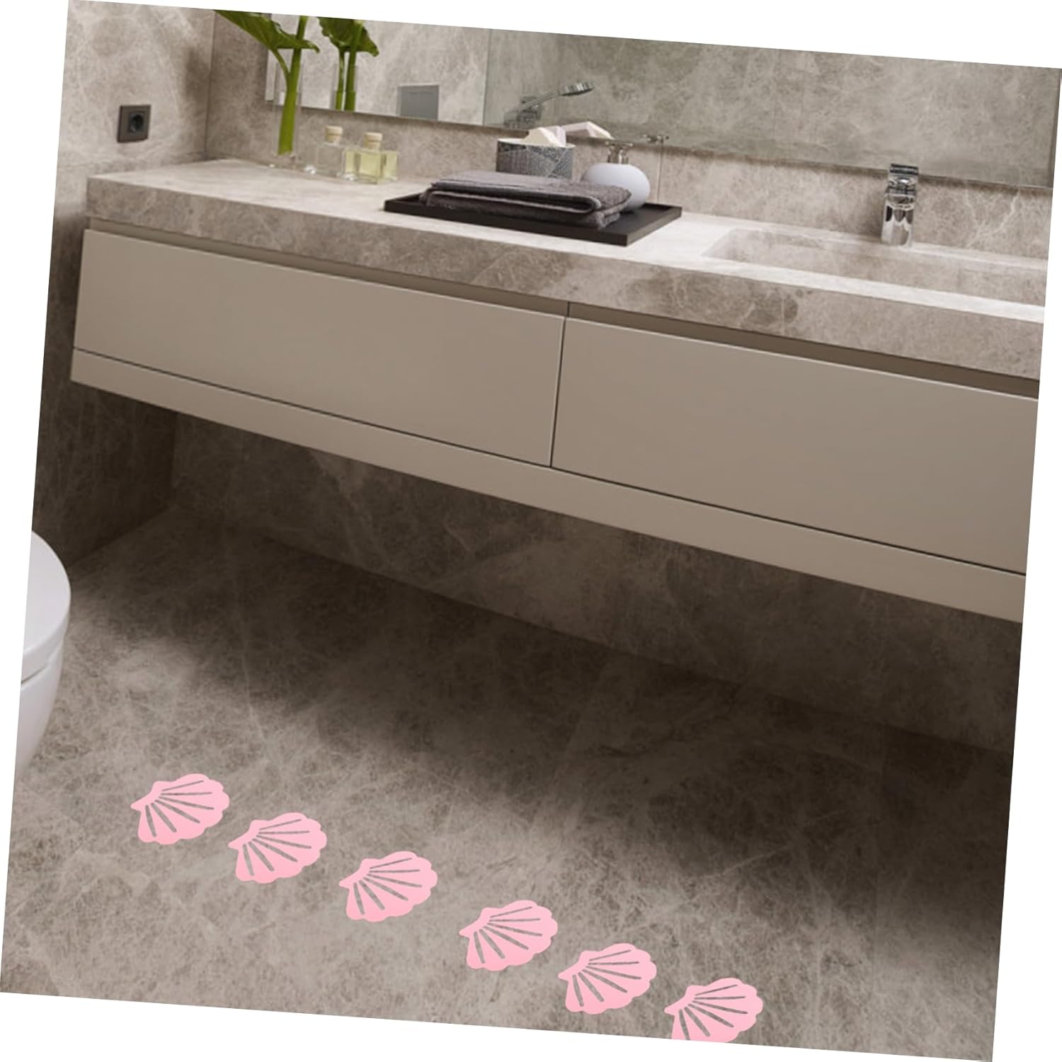 VOSAREA 12Pcs Shell Design Non-Slip Tub Stickers