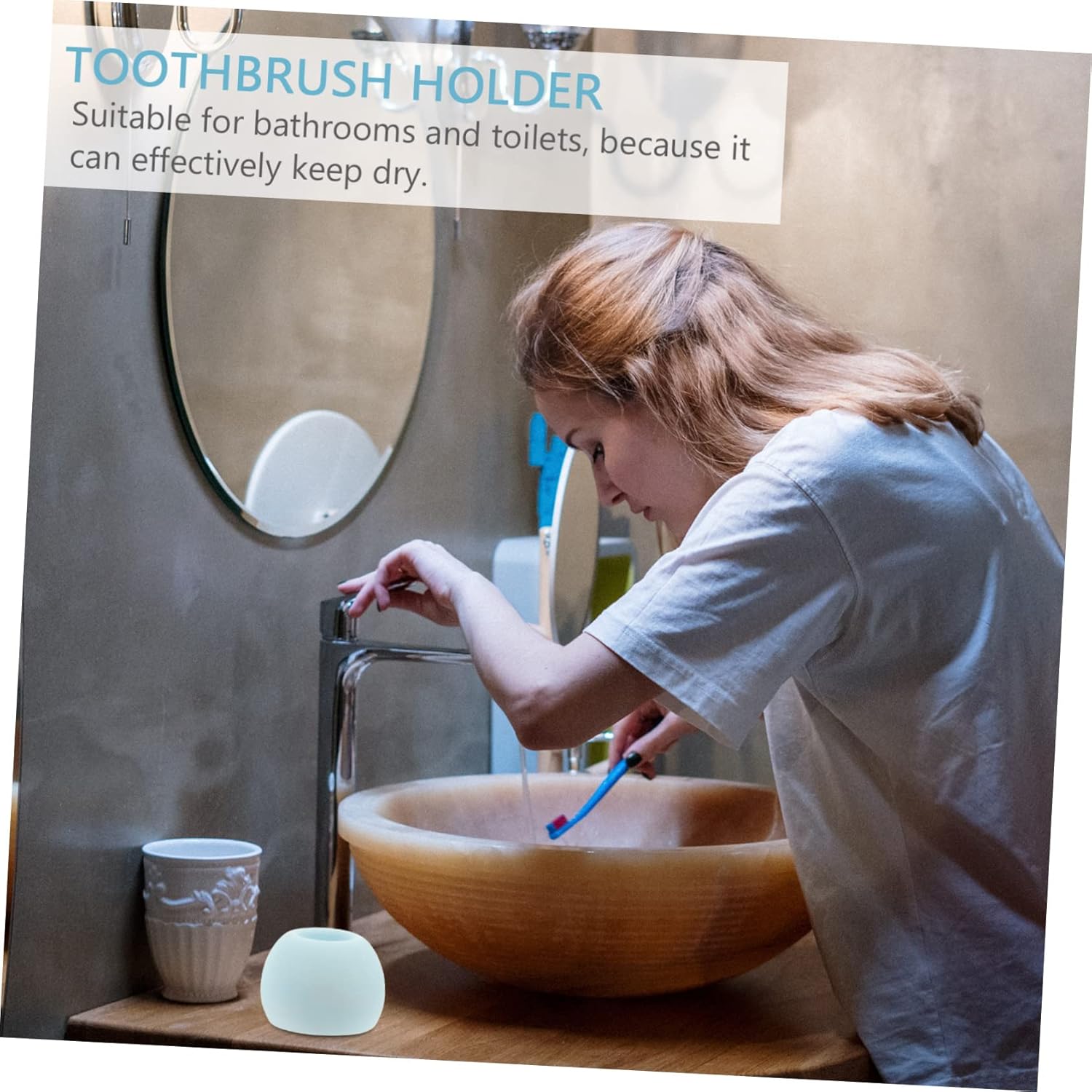 Cabilock 3 Pack Electric Toothbrush Holder with Diatomite Absorbent Base