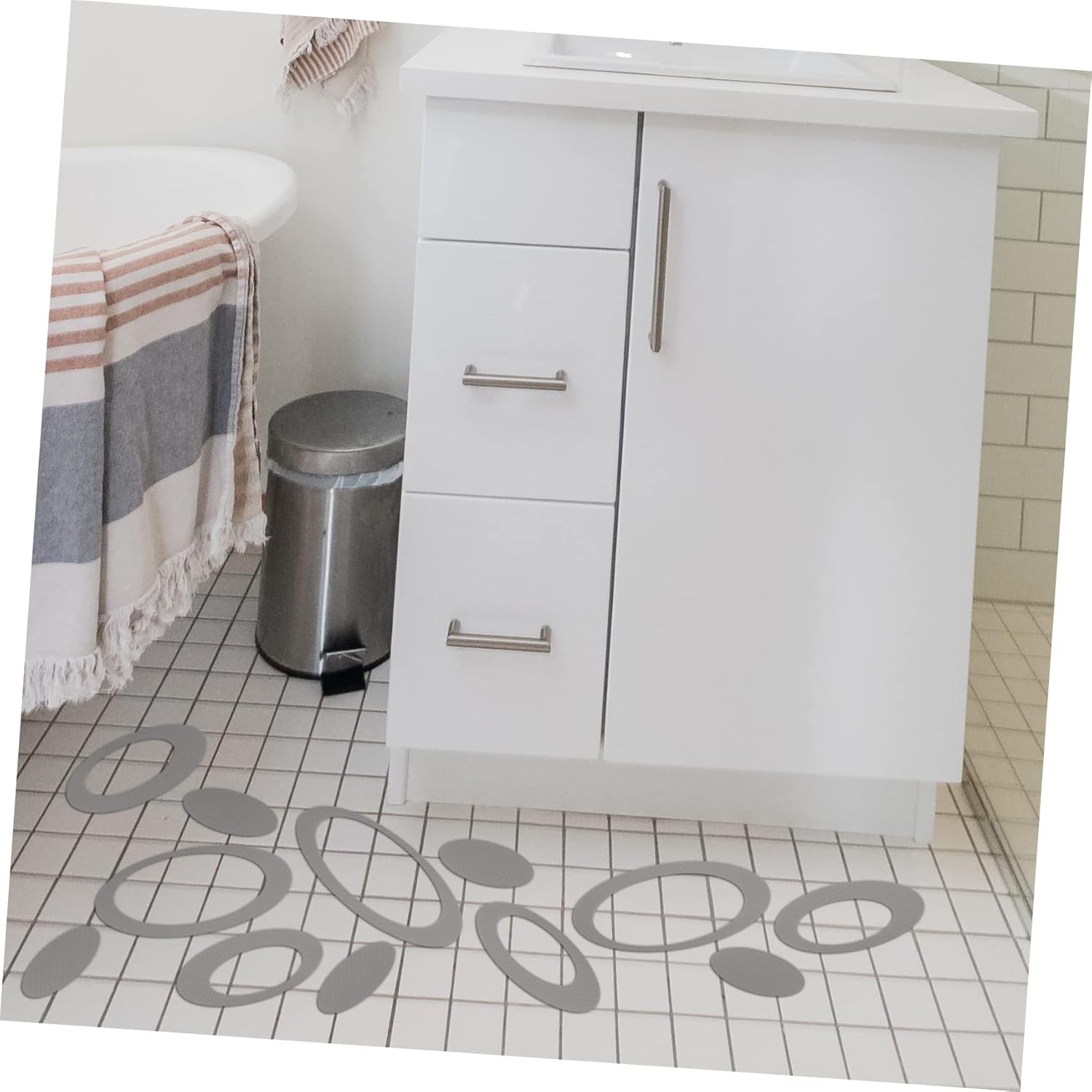 Amosfun 20 Sheets Non-Slip Bath Decals Peva Material
